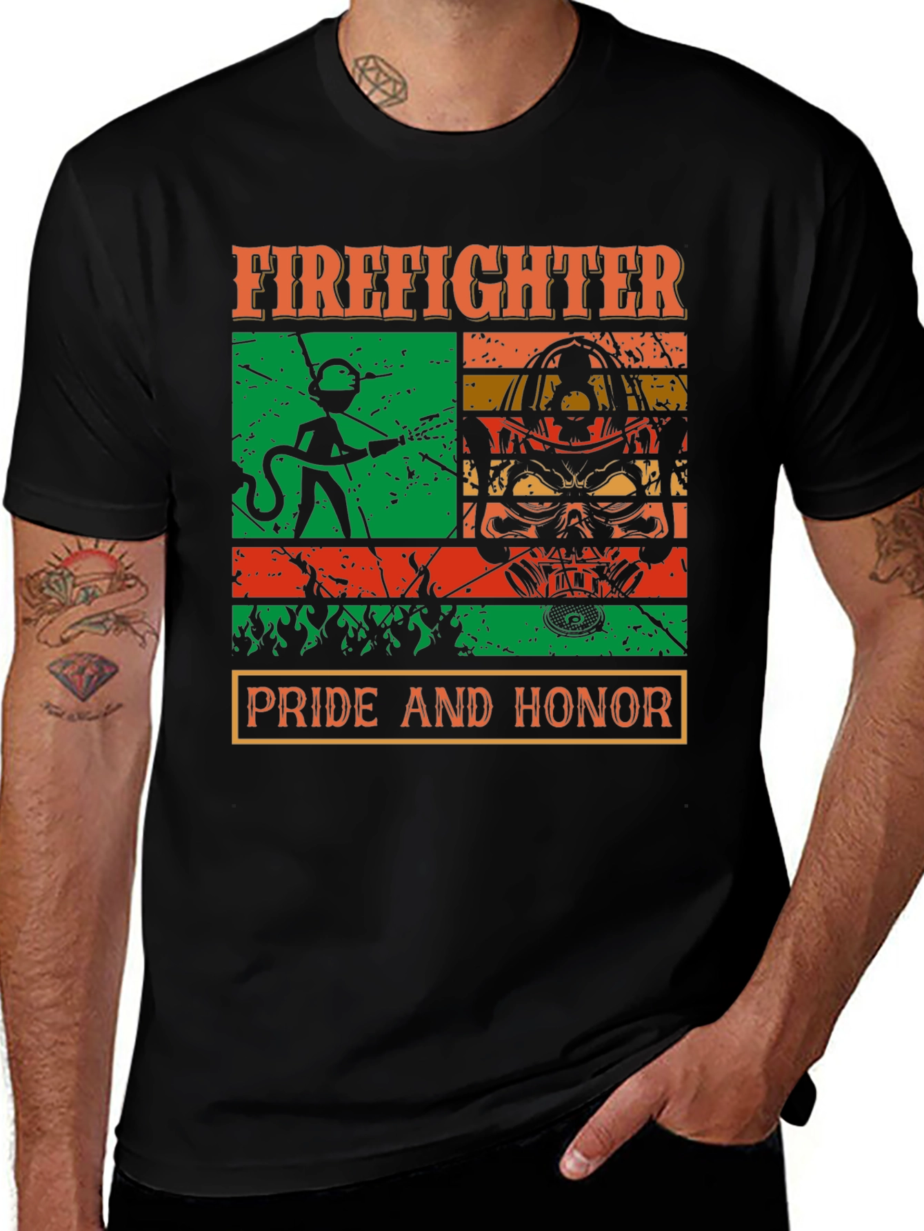 Variant 9 of Firefighter Pride Honor Graphic T-Shirt