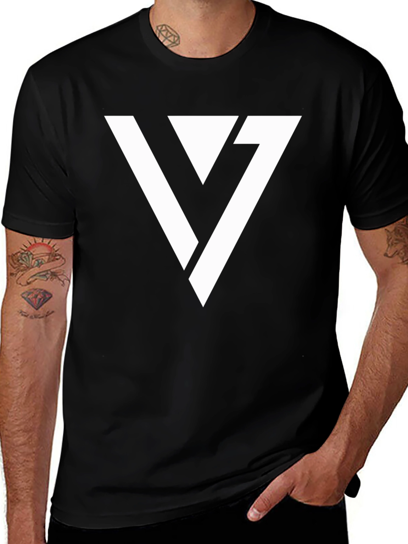 Variant 22 of Modern Geometric Logo Black T-Shirt