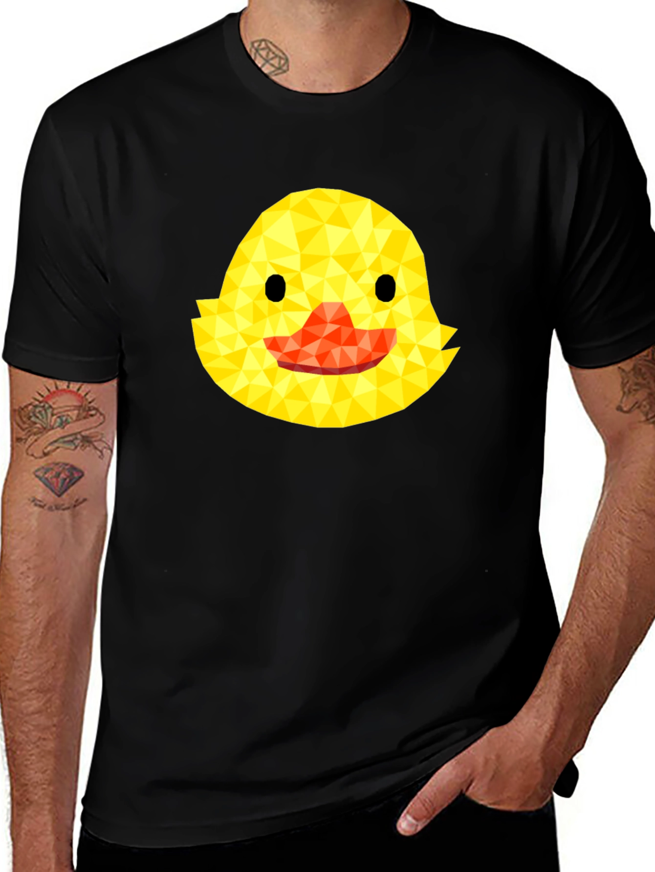 Variant 14 of Geometric Duckling Black T-Shirt