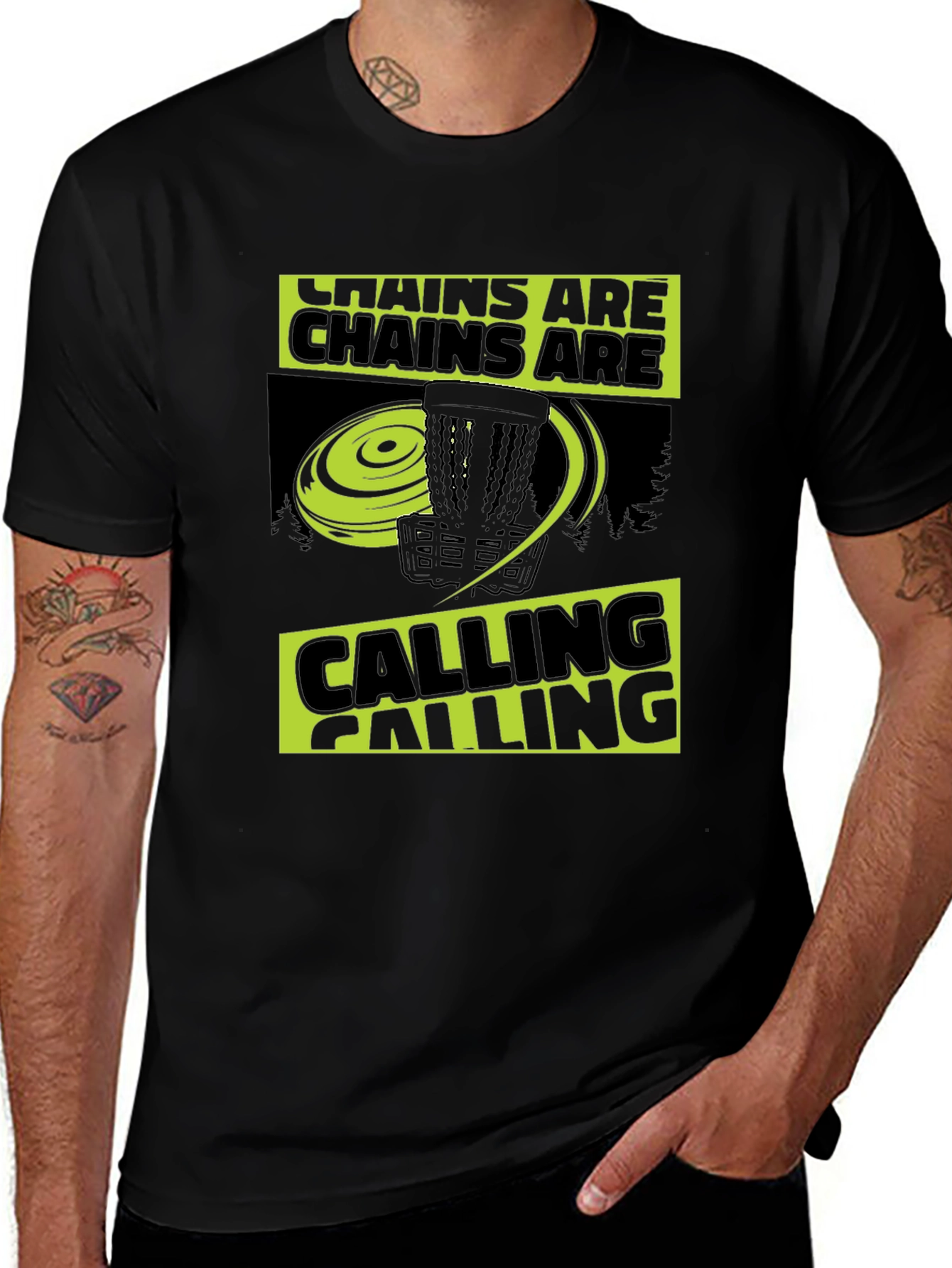 Black Chains Are Calling Disc Golf T-Shirt main image