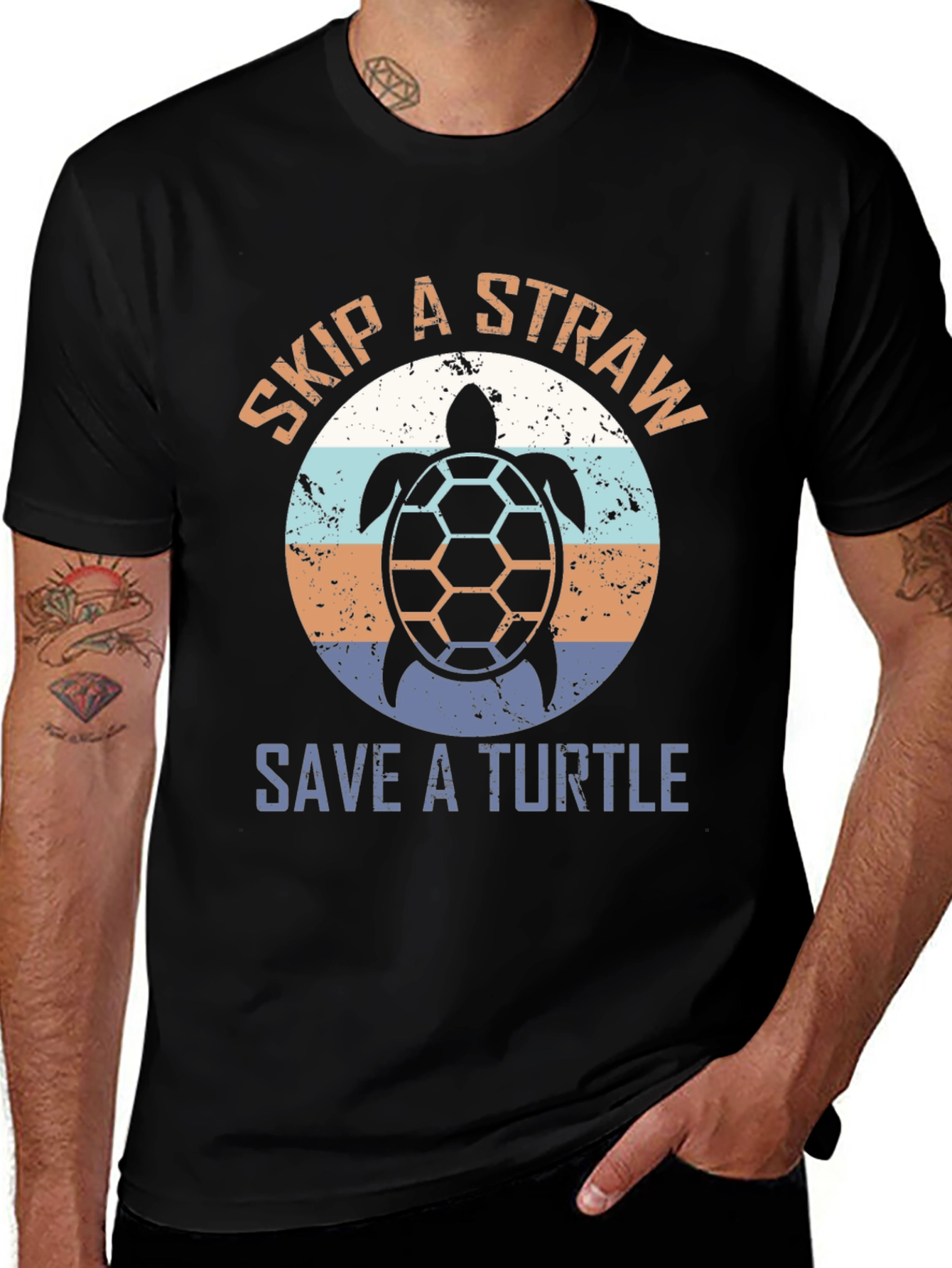 Variant 18 of Skip a Straw Save a Turtle Graphic Tee