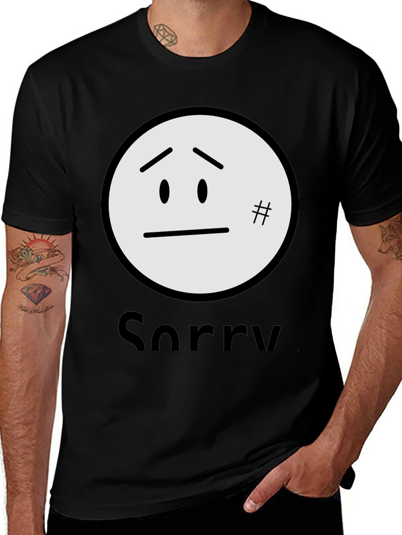 Variant 8 of Sorry Graphic T-Shirt - Black Casual Tee