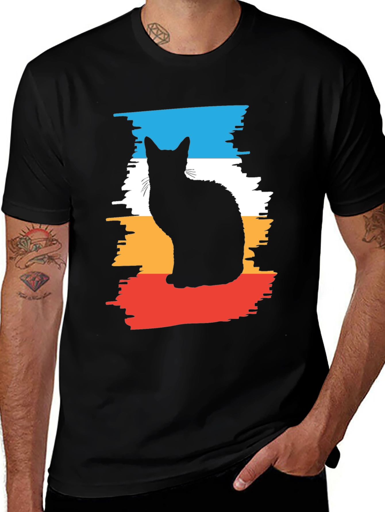 Variant 7 of Cool Cat Silhouette Graphic Tee
