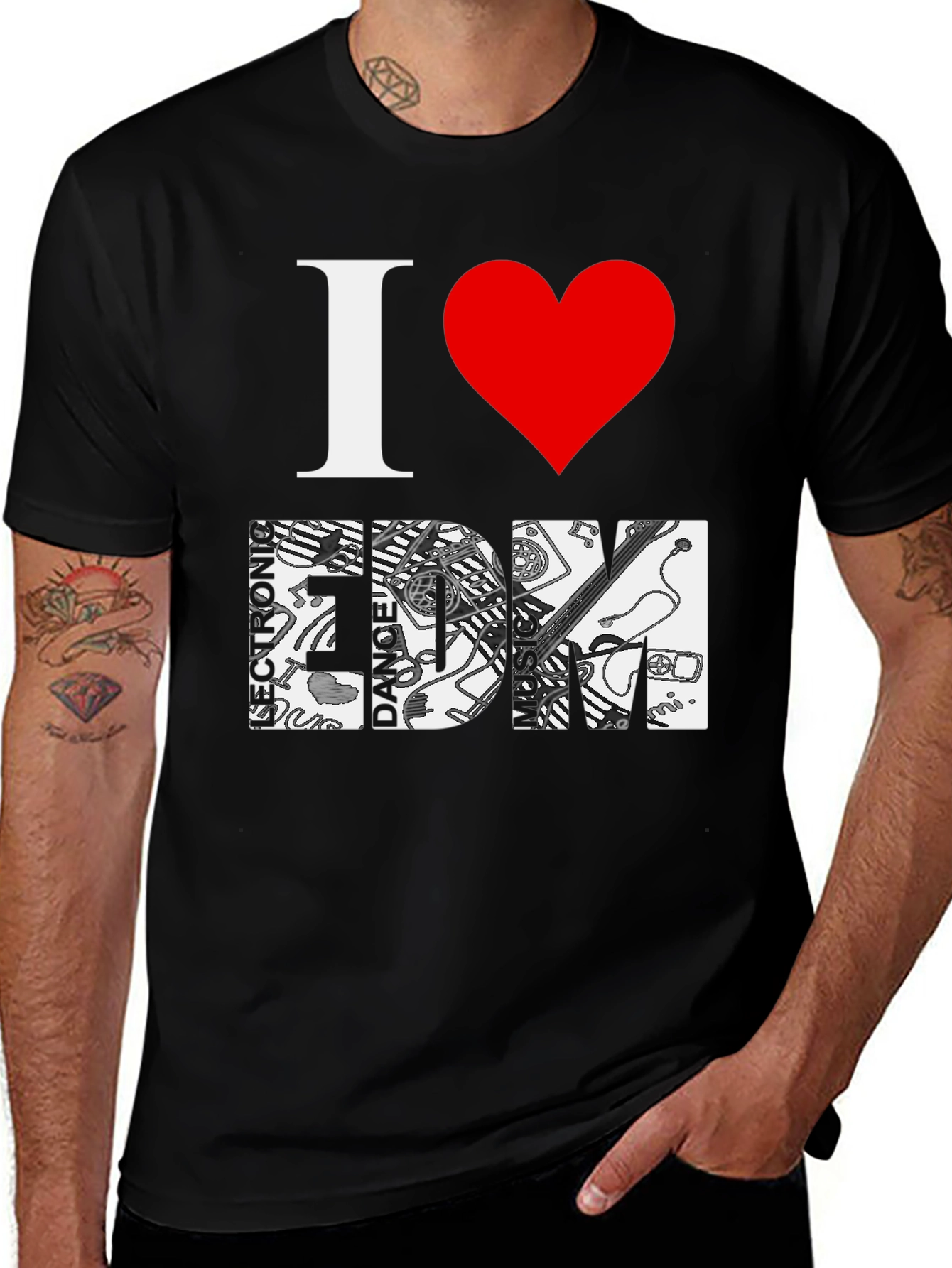 Variant 27 of I Love EDM Graphic T-Shirt