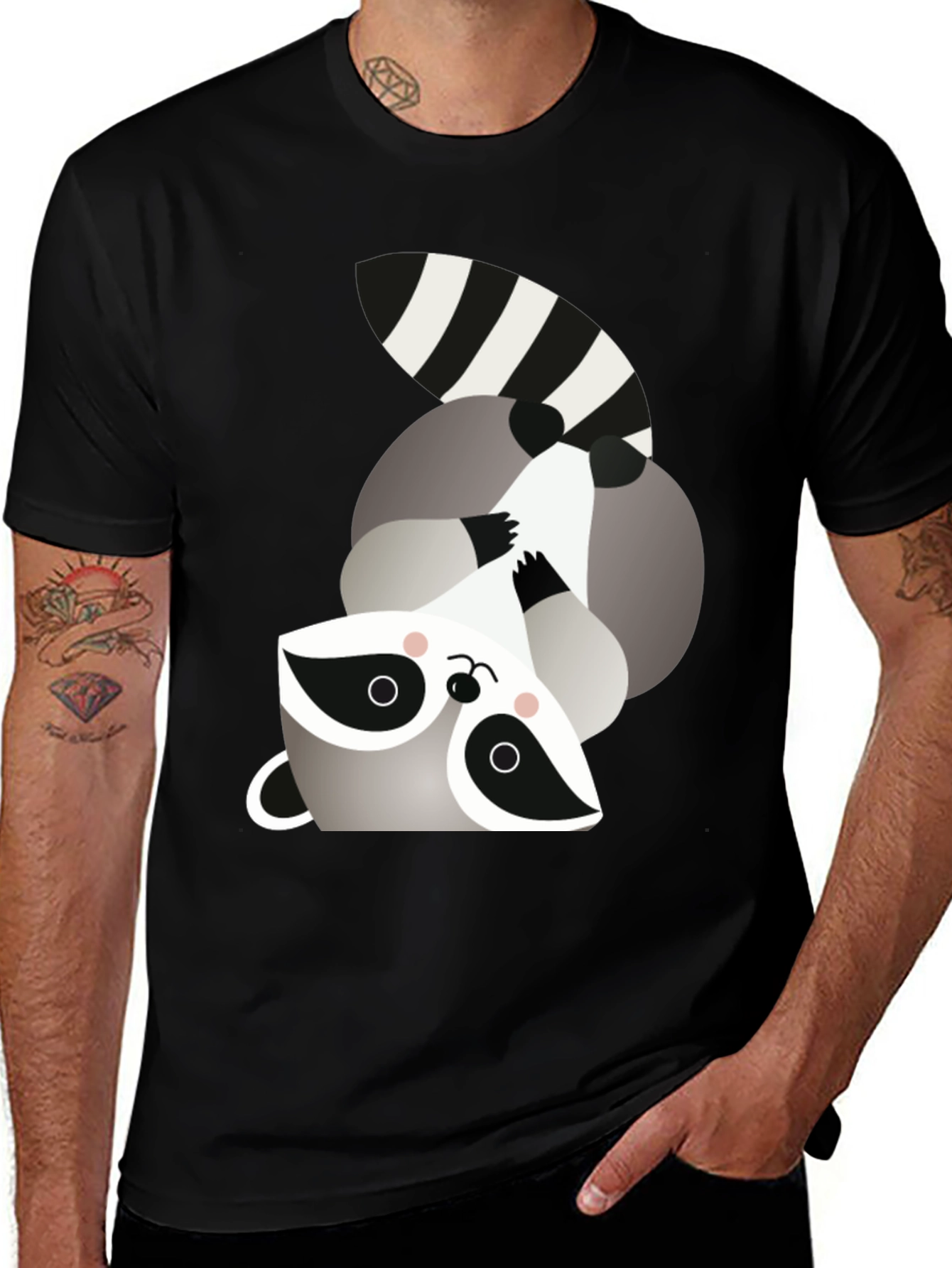 Variant 19 of Upside Down Raccoon Graphic Tee