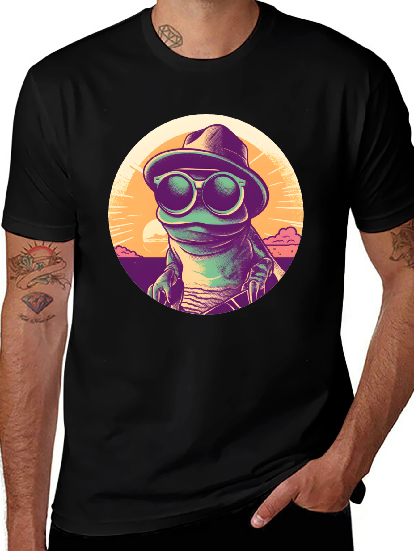 Variant 3 of Cool Frog Graphic Tee - Retro Style