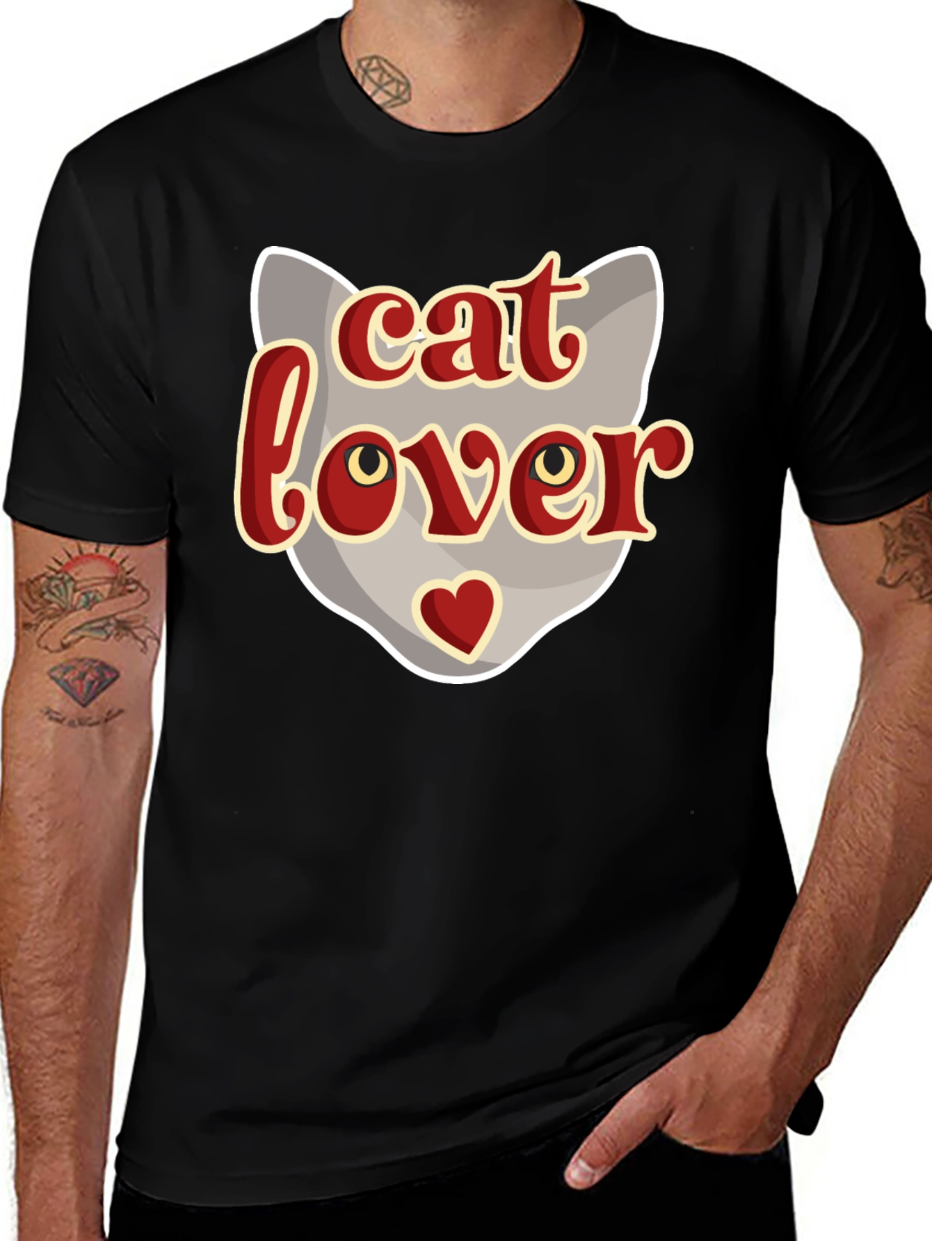 Variant 5 of Cat Lover Graphic T-Shirt - Black