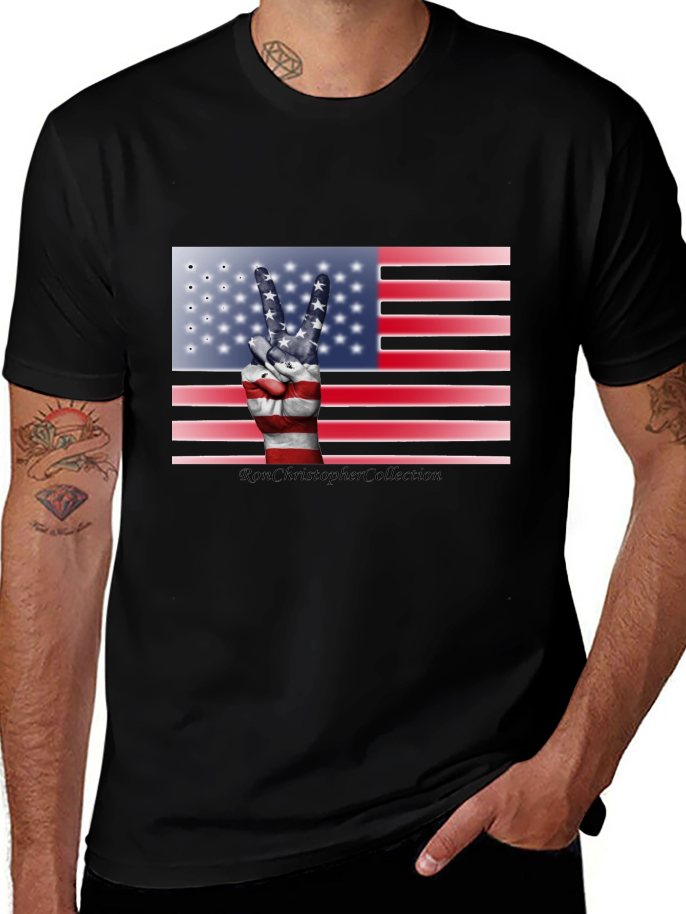 Variant 9 of Patriotic Peace Sign T-Shirt