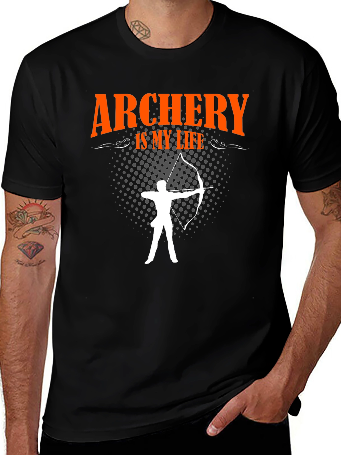 Variant 19 of Archery is My Life Black Graphic Tee