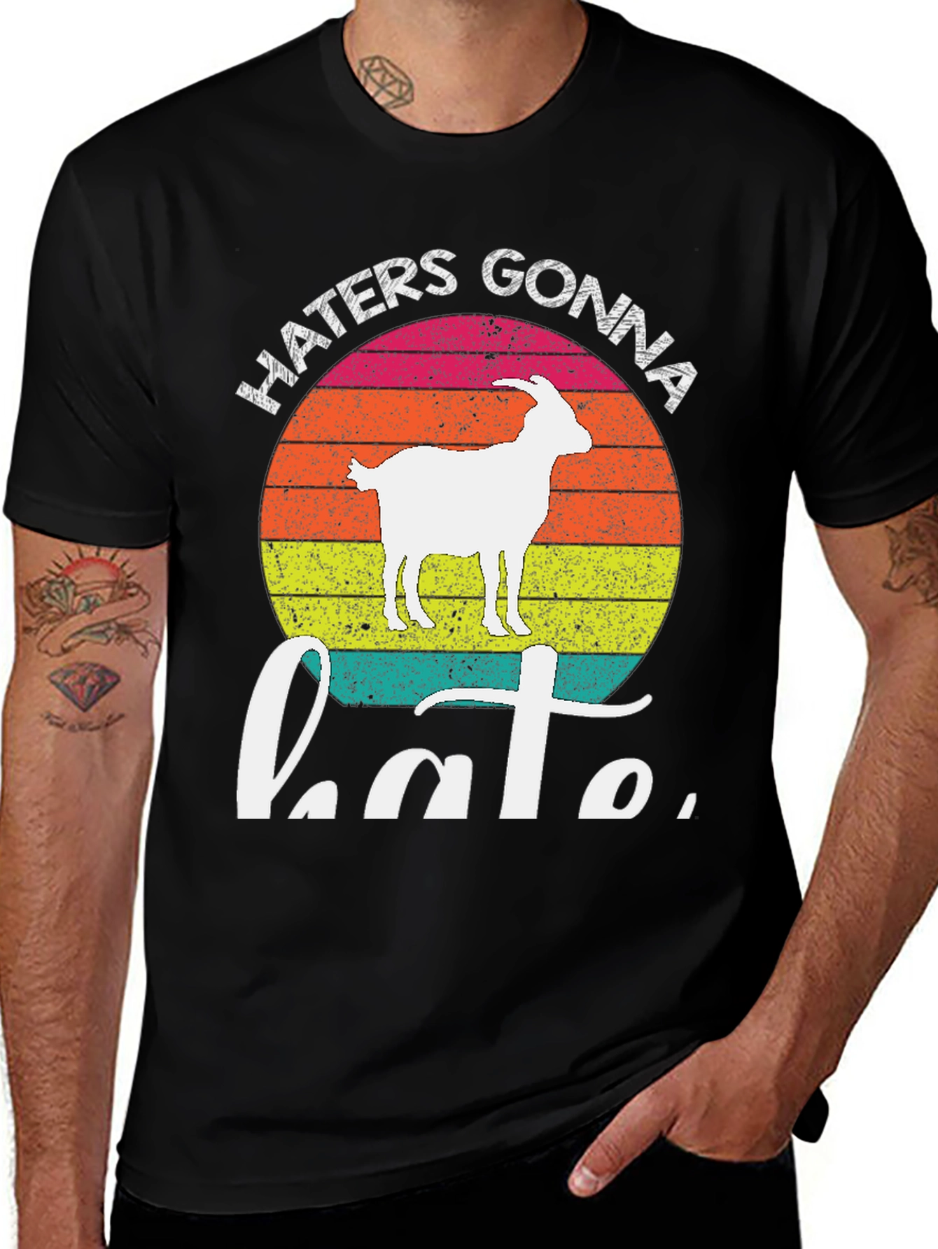 Variant 5 of Haters Gonna Hate Goat Graphic Tee