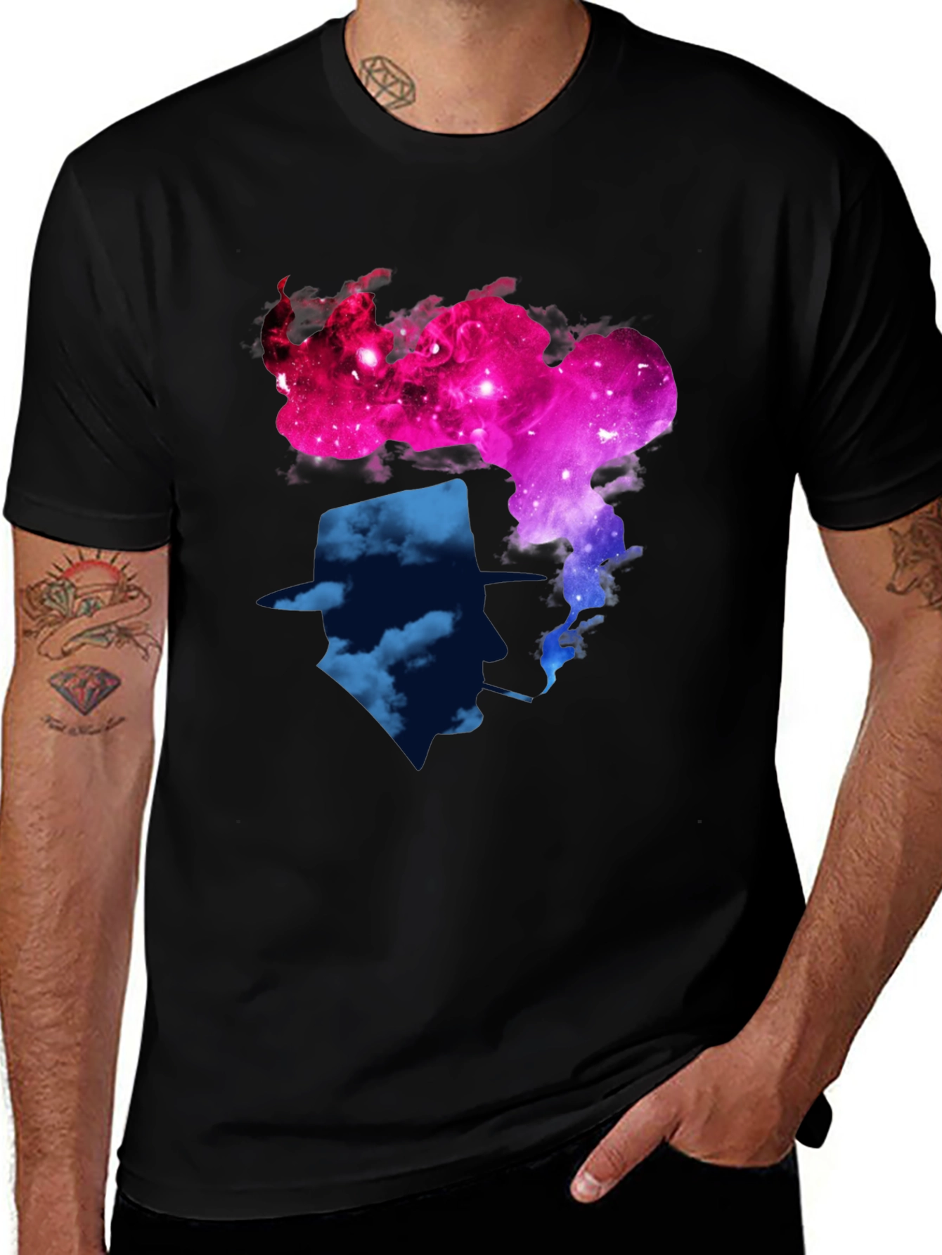 Variant 8 of Cosmic Fedora T-Shirt - Galaxy Brain