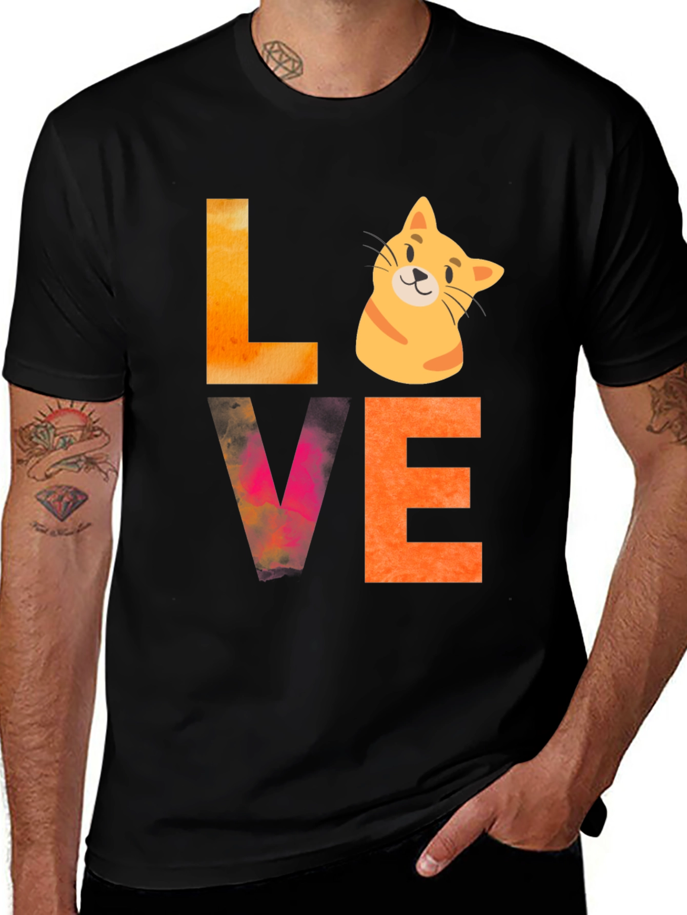 Variant 24 of Love Cat Graphic Tee - Novelty T-Shirt