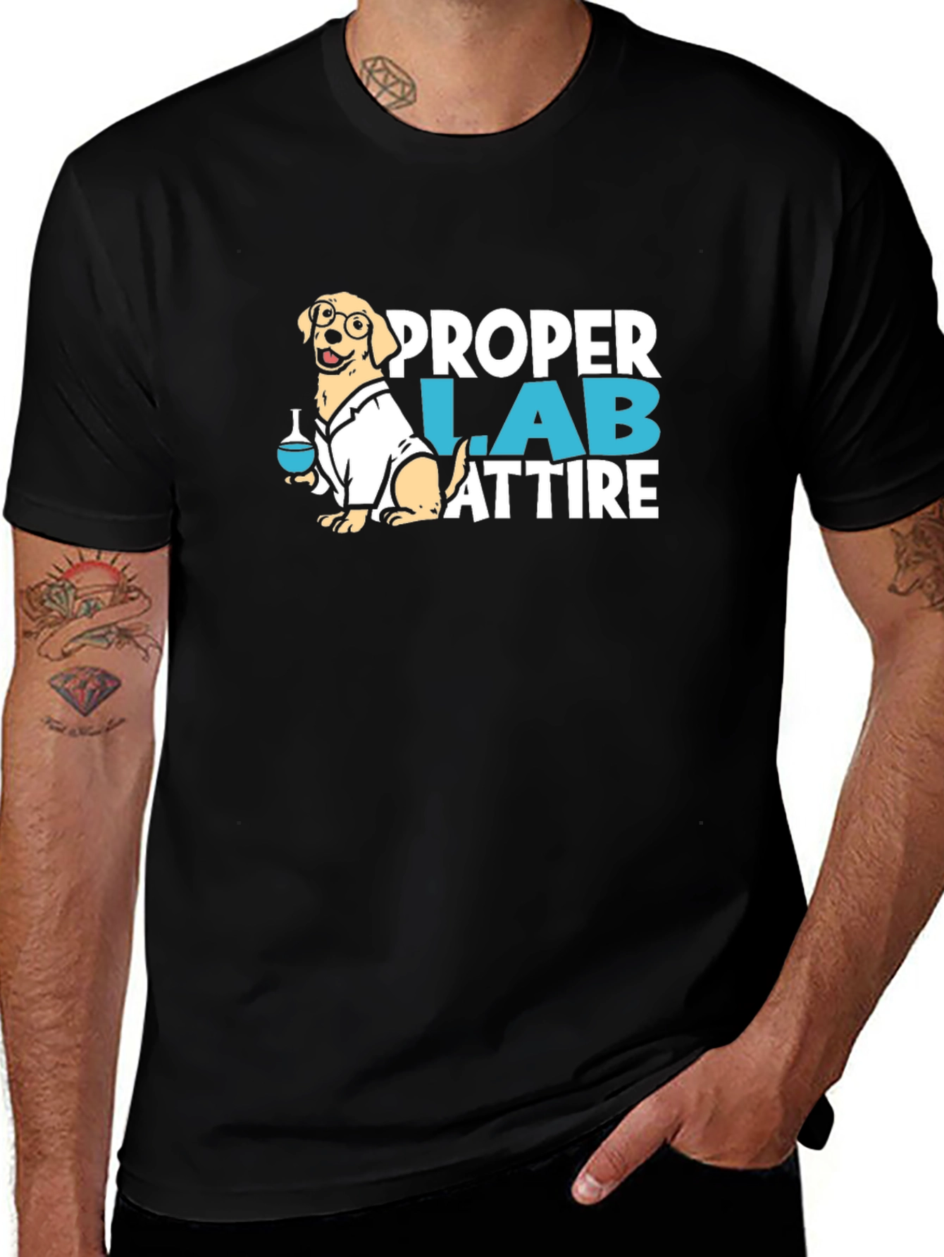 Variant 10 of Proper Lab Attire Dog T-Shirt, Scientist Pup Tee