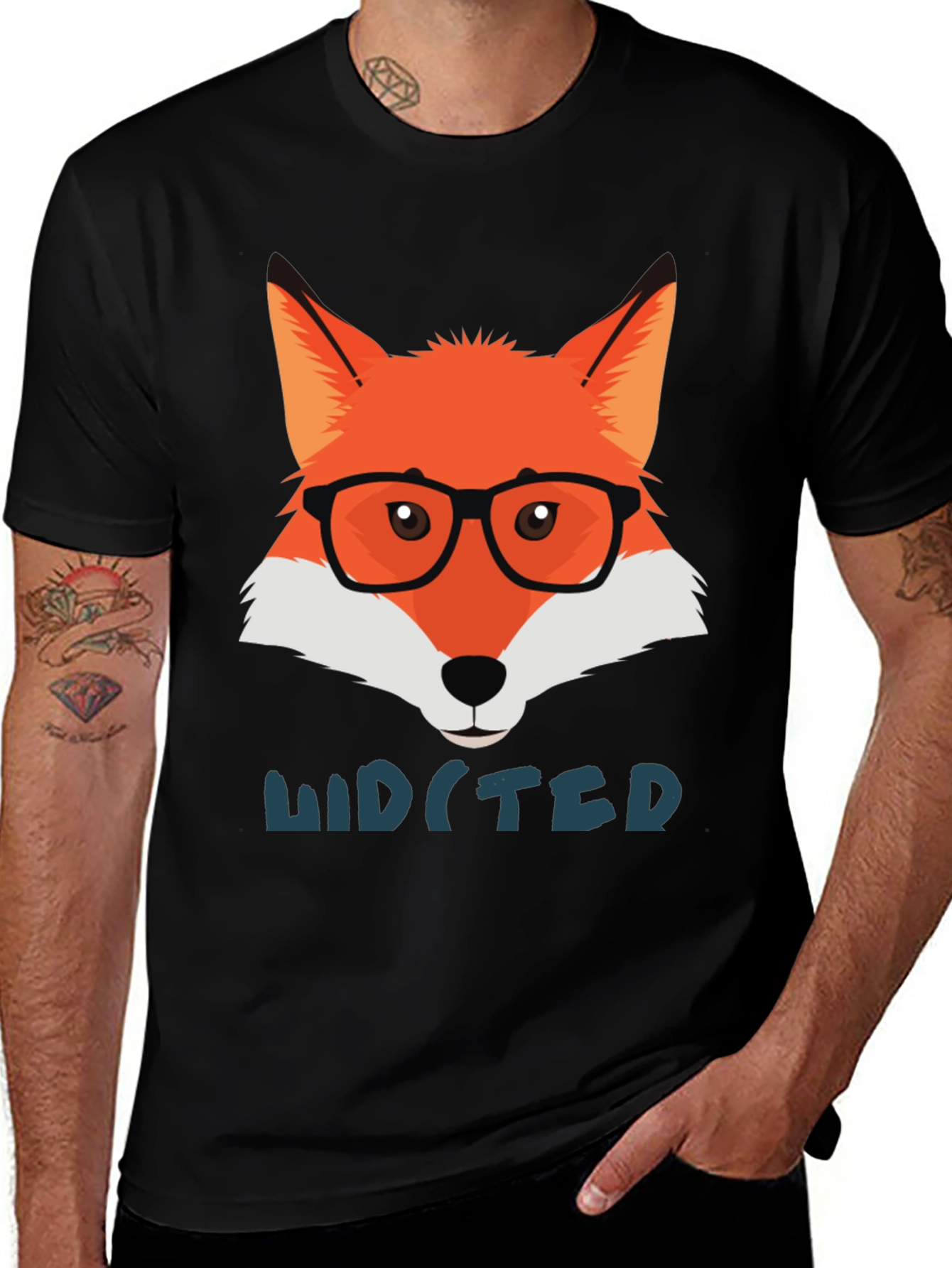 Variant 19 of Fox with Glasses Graphic Tee - Limited Edition
