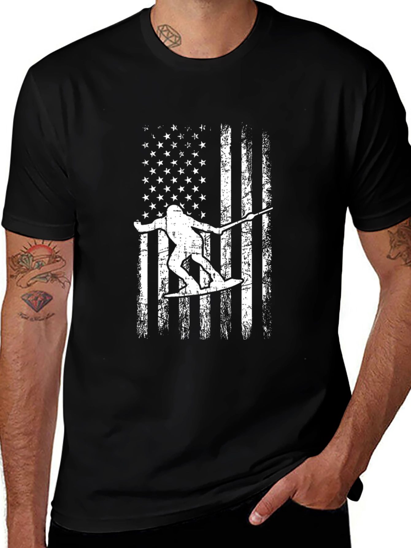 Variant 3 of Wakeboard American Flag Graphic Tee