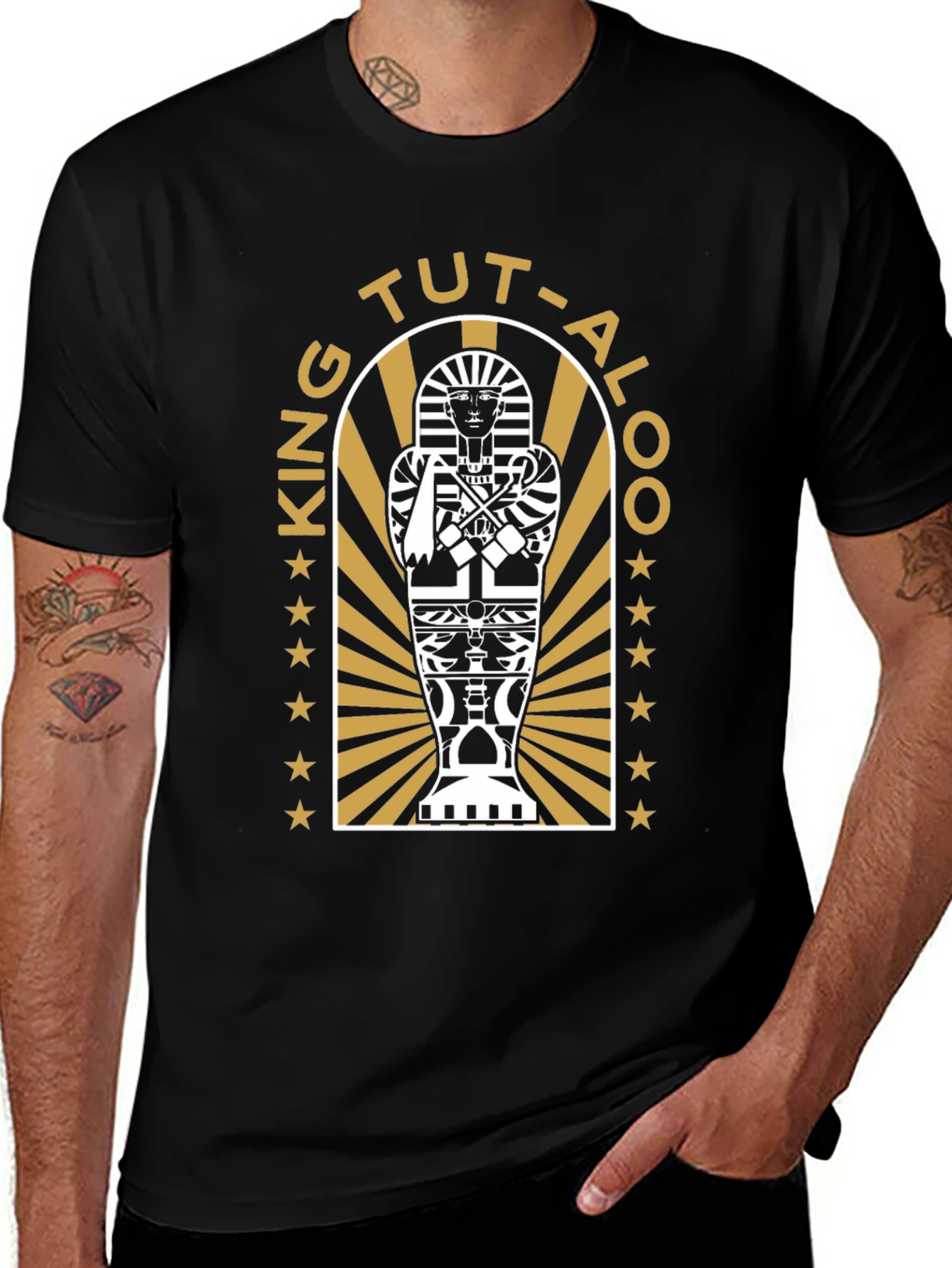 King Tut-Aloo Graphic T-Shirt - Black Cotton Tee