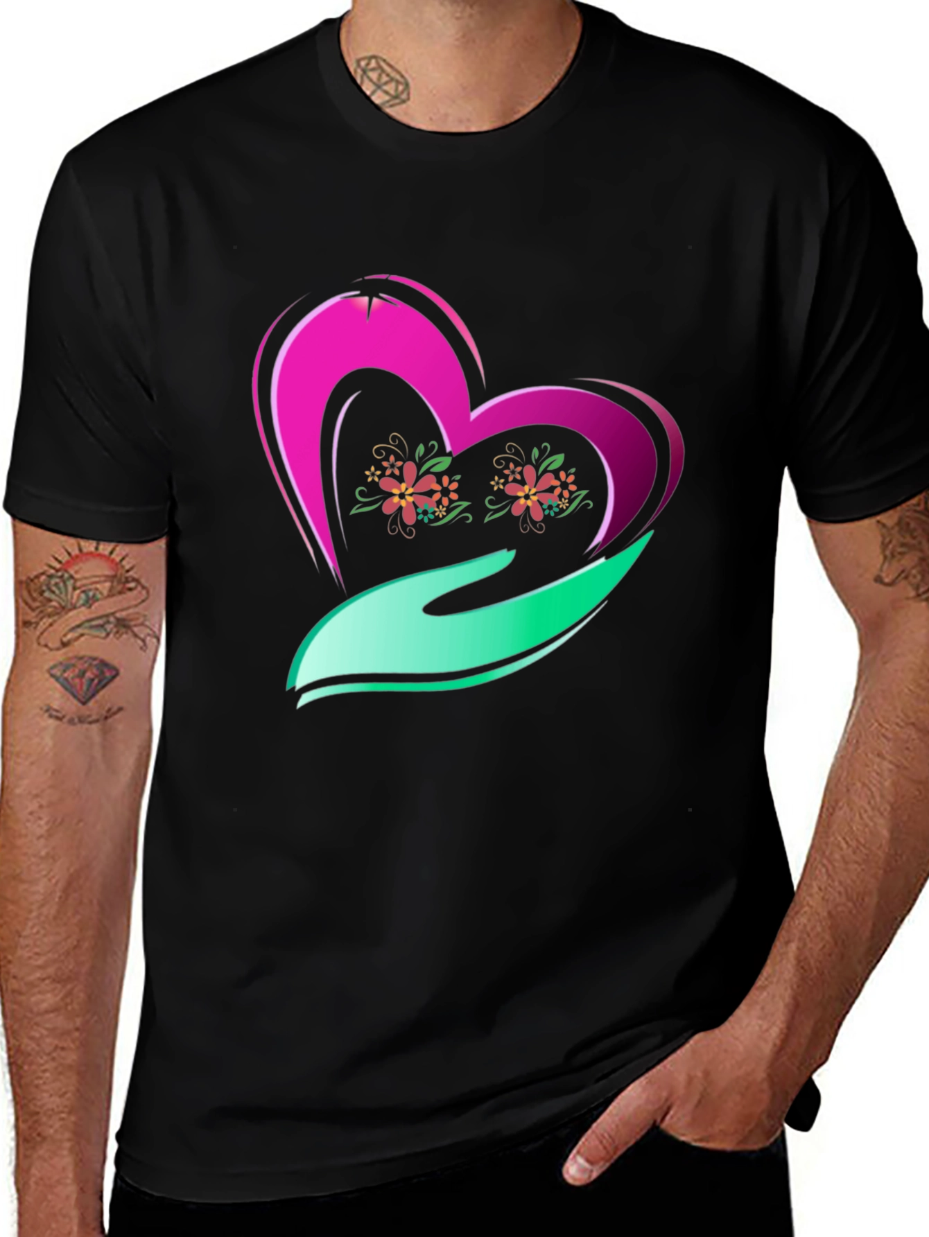 Variant 13 of Heart and Hand Graphic Tee