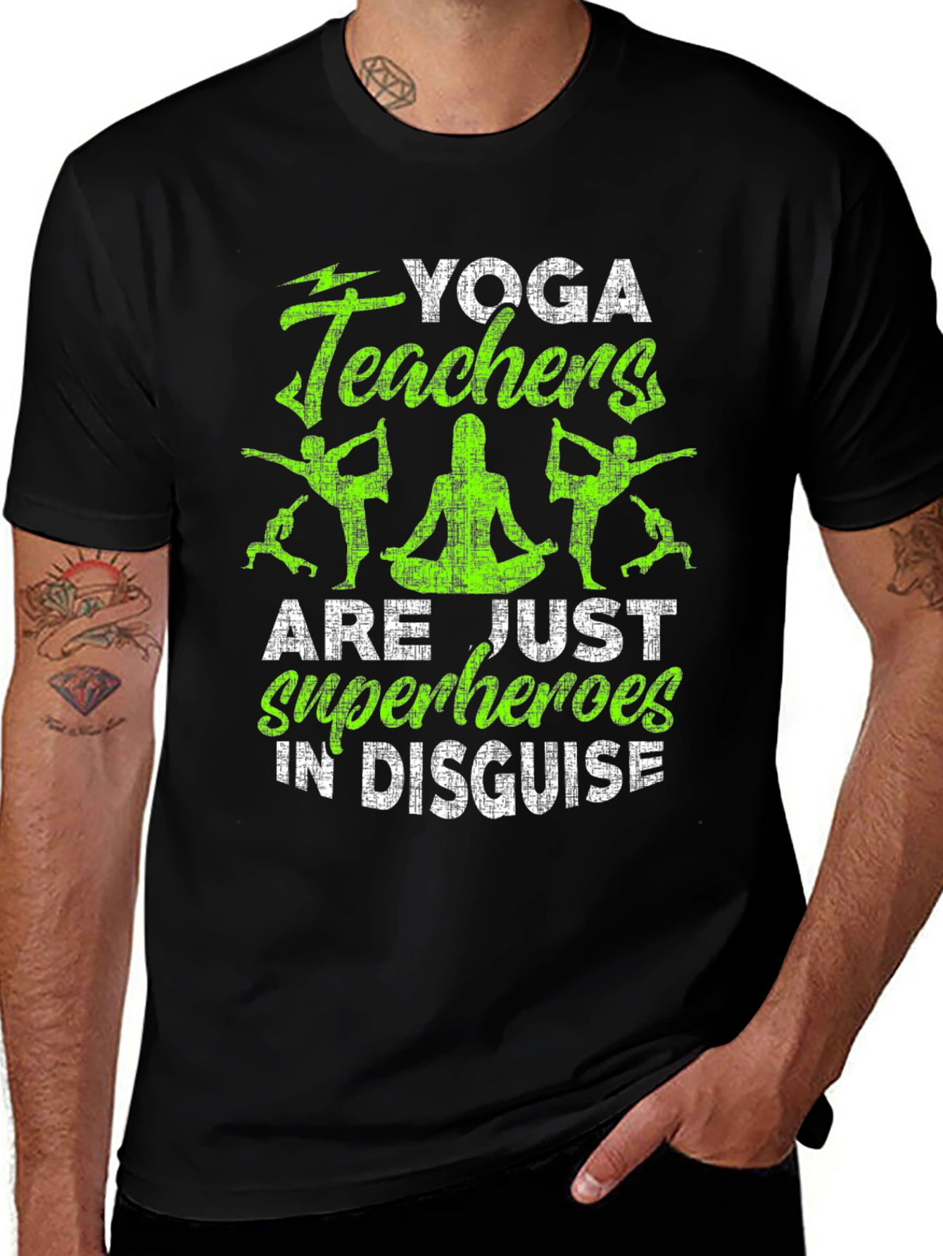 Variant 13 of Yoga Teacher Superhero Black T-Shirt