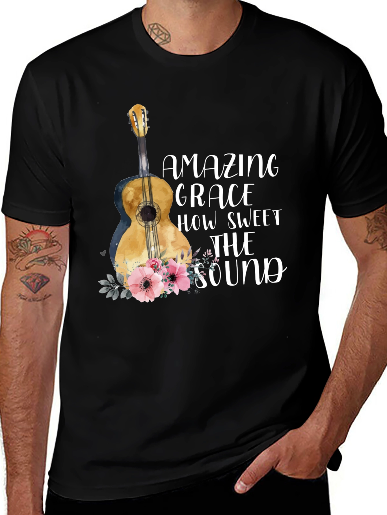 Variant 20 of Amazing Grace Guitar Graphic Tee - Unisex