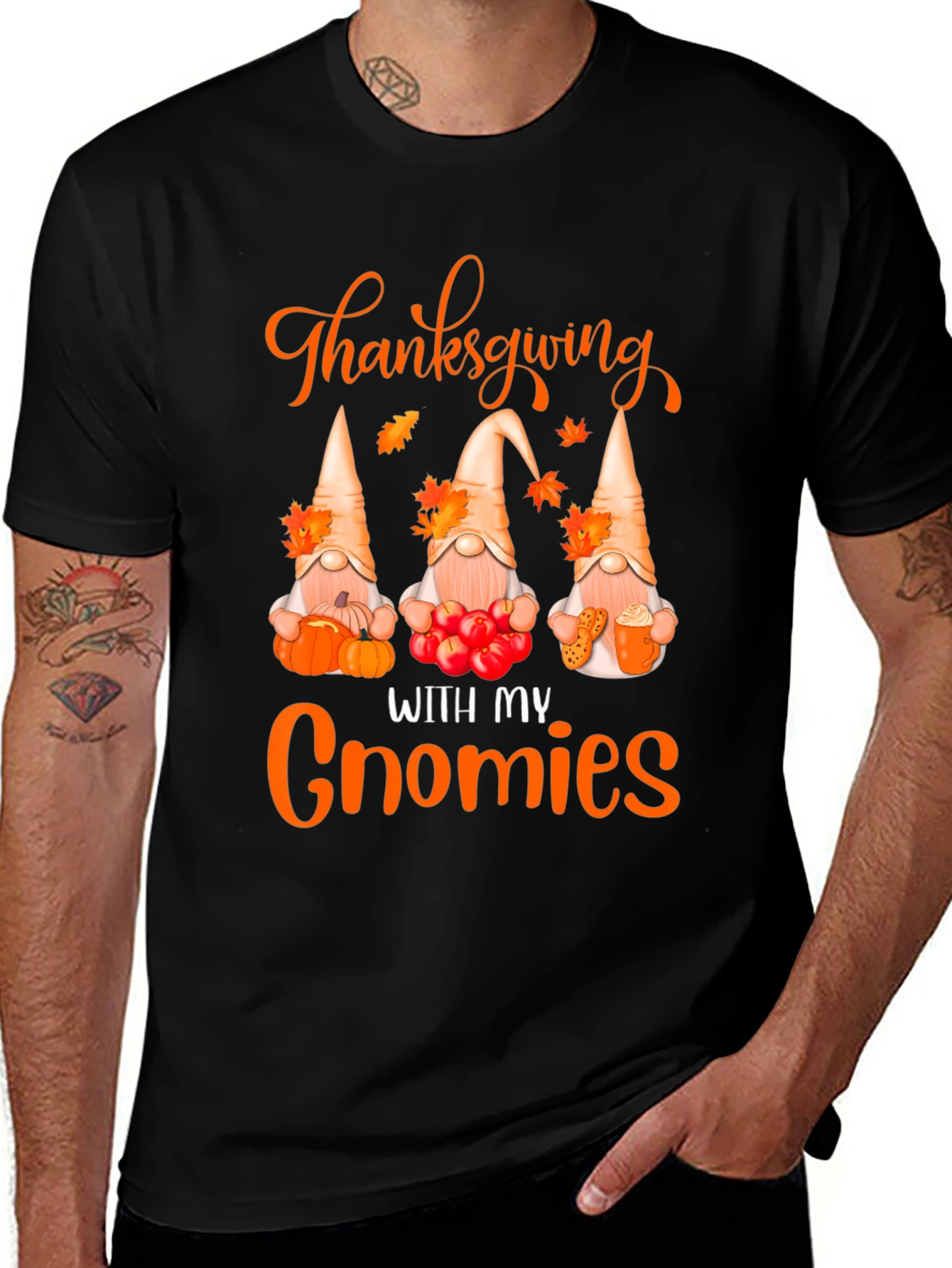 Variant 4 of Thanksgiving With My Gnomies Black T-Shirt