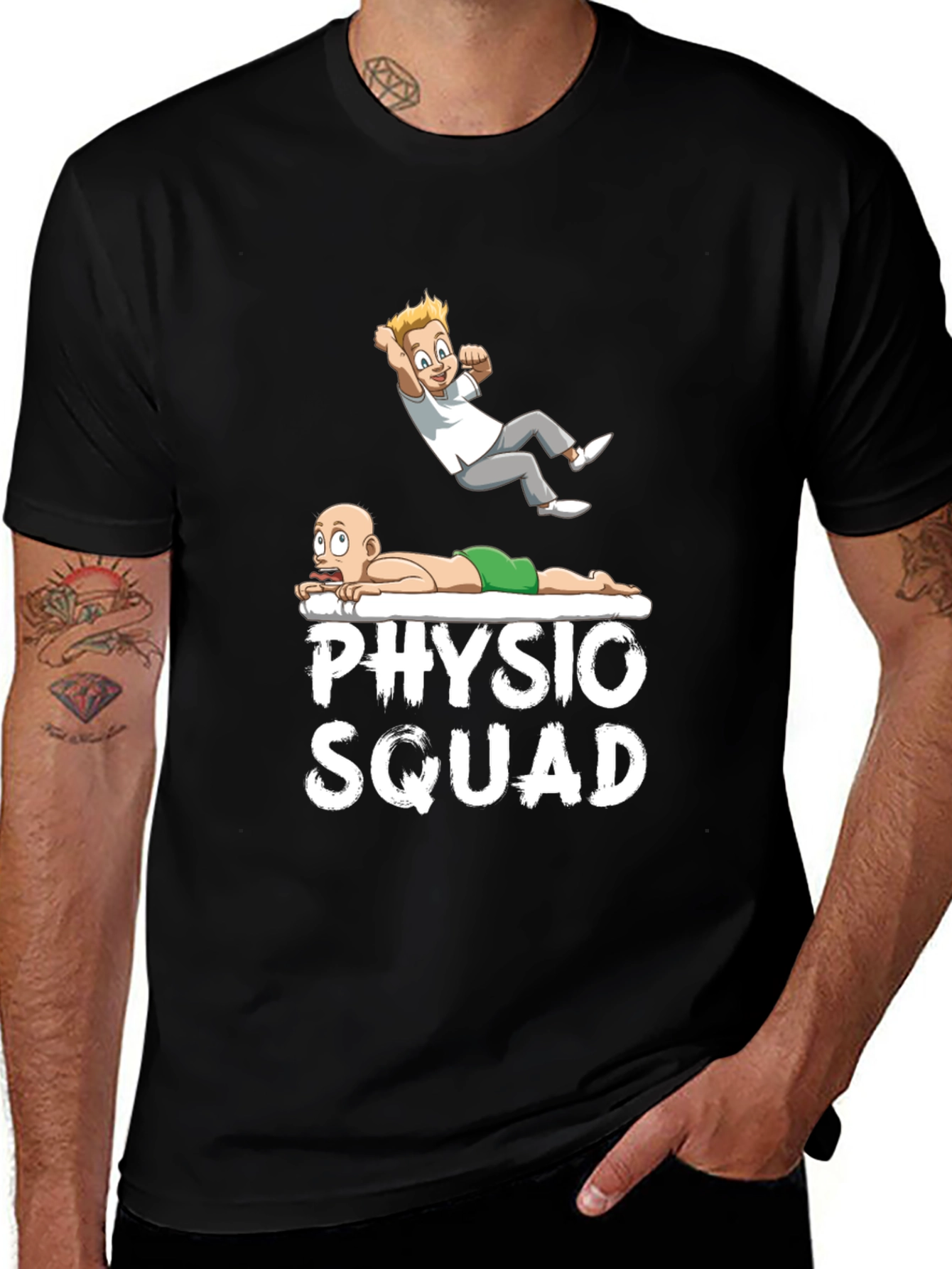 Variant 9 of Physio Squad Graphic T-Shirt - Black Cotton Tee