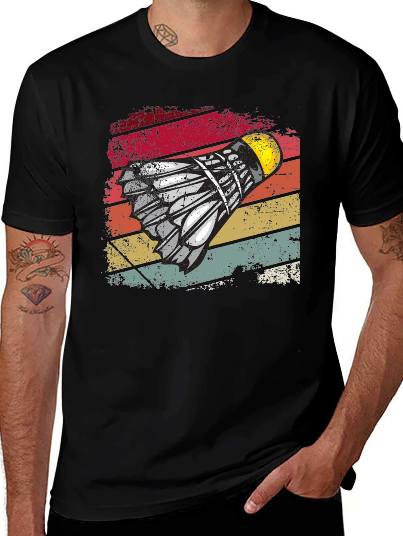 Variant 16 of Vintage Badminton Shuttlecock T-Shirt
