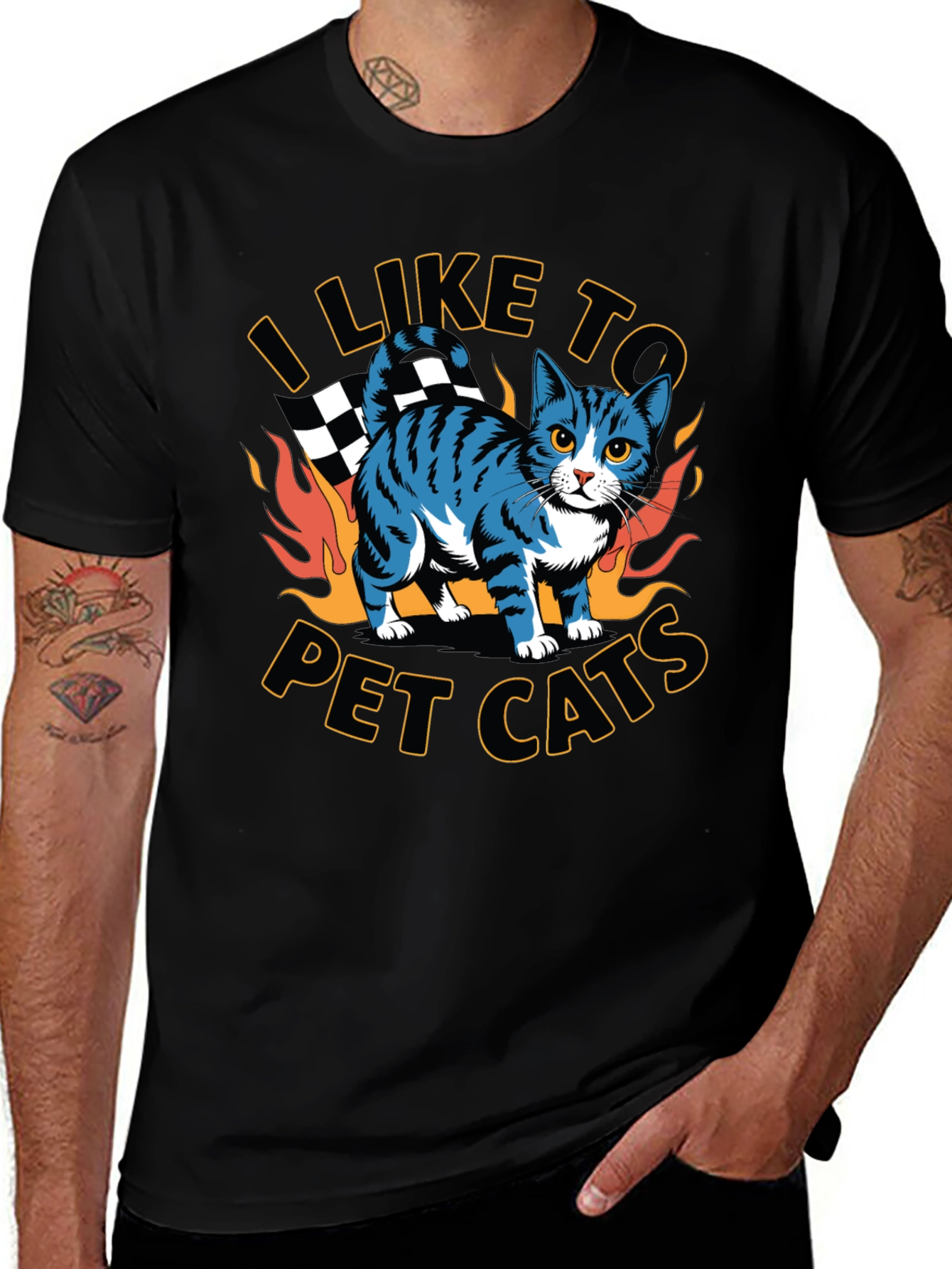 Variant 13 of I Like To Pet Cats T-Shirt - Black