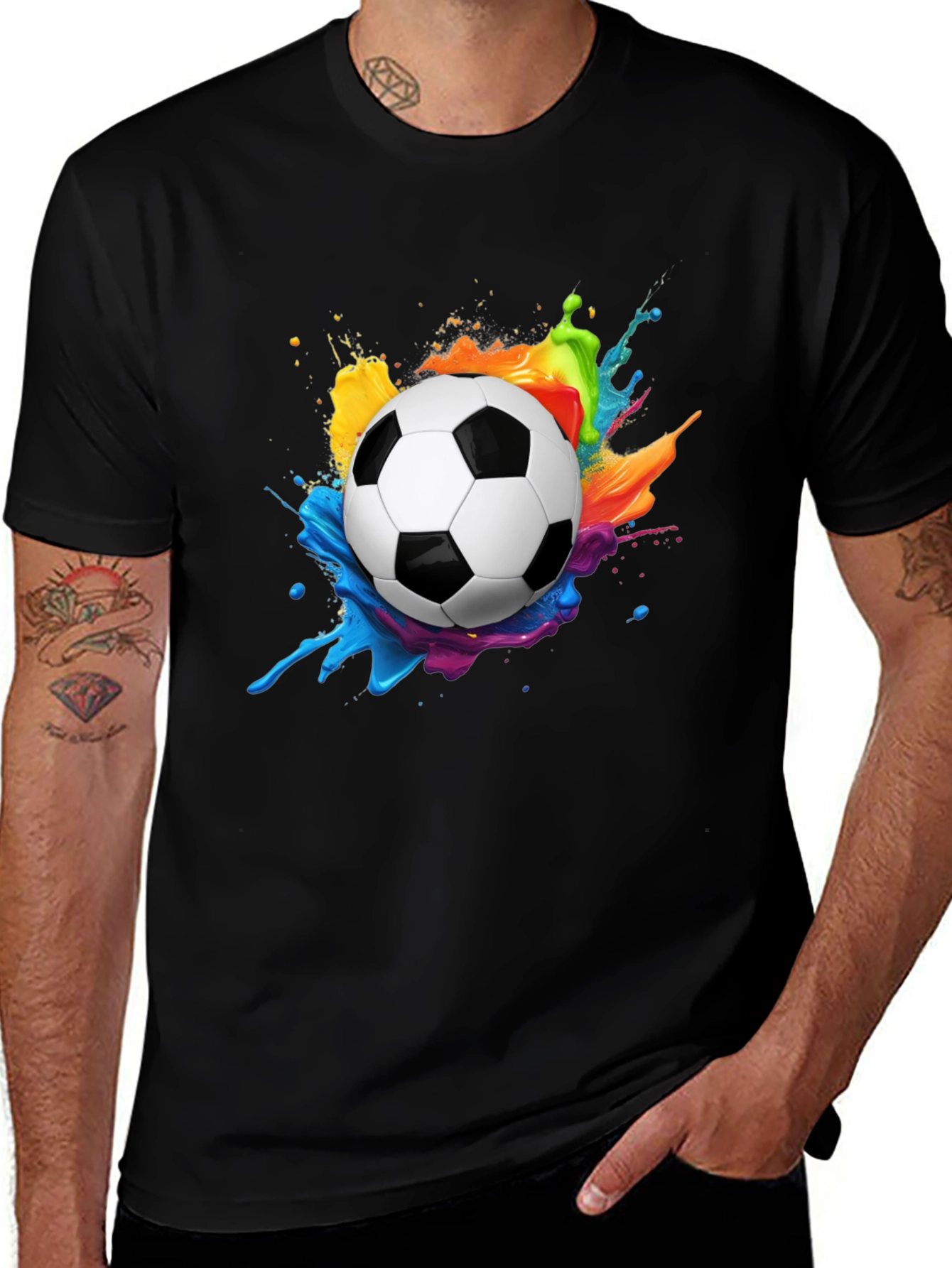 Variant 28 of Soccer Ball Paint Splatter T-Shirt