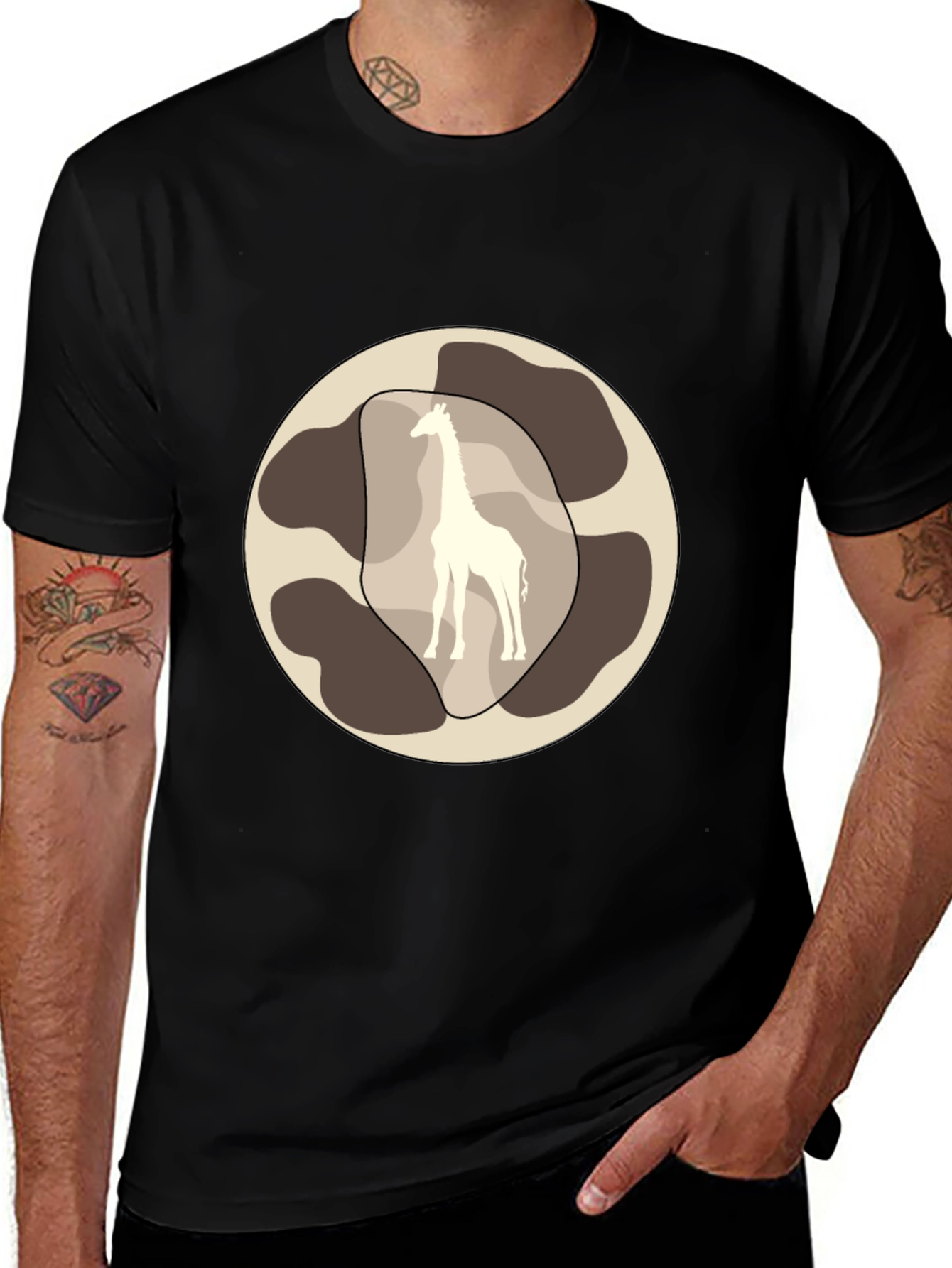 Variant 26 of Giraffe Silhouette Graphic Tee - Stylish Casual Wear