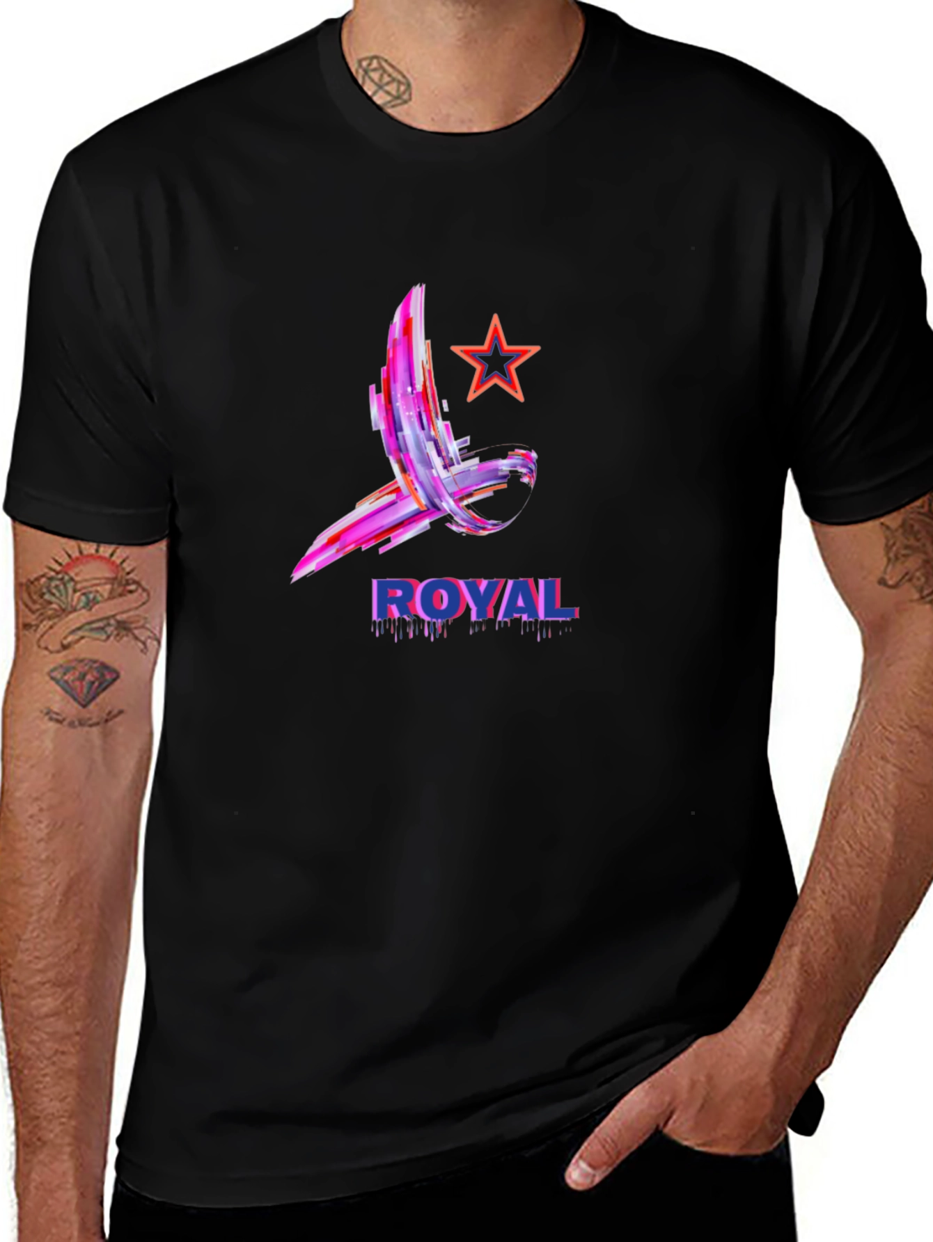 Variant 16 of Royal Star Graphic Black T-Shirt