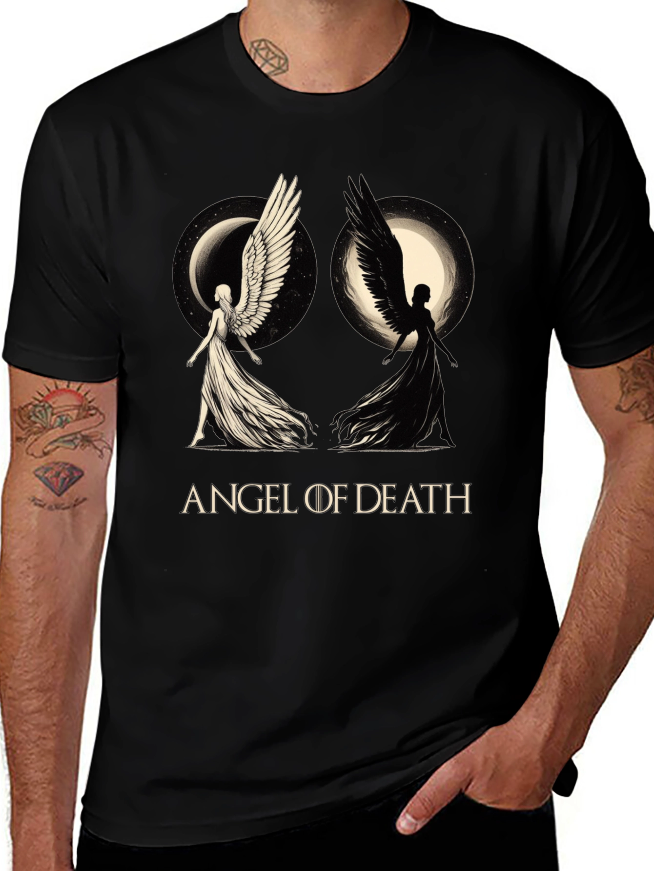 Angel of Death Graphic T-Shirt - Black