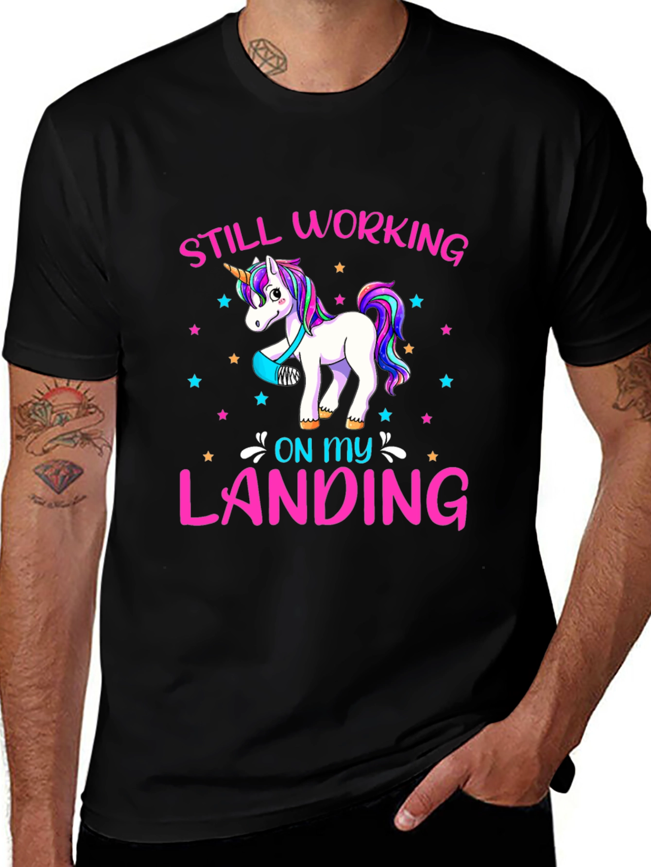 Variant 22 of Still Working On My Landing Unicorn Graphic Tee
