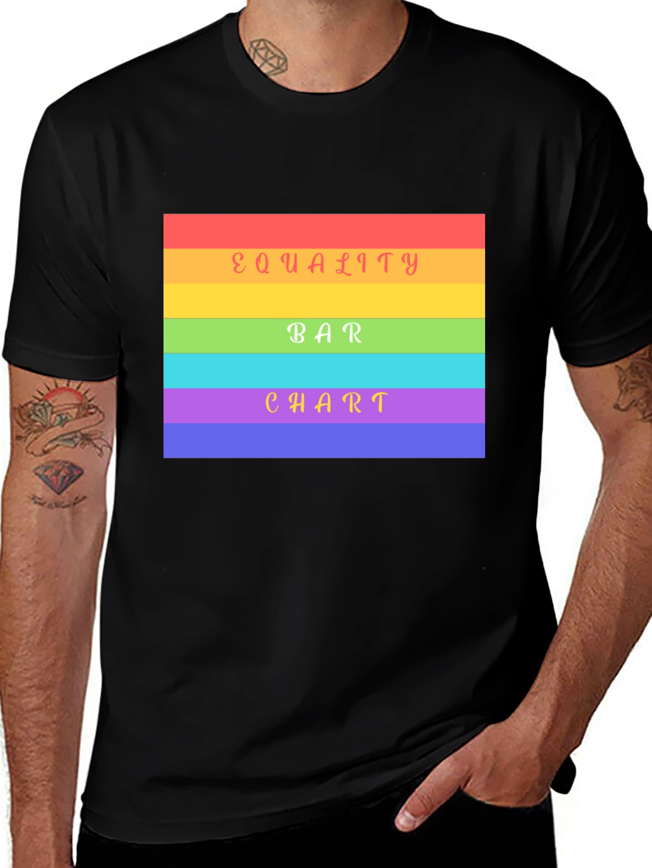 Variant 23 of Equality Bar Chart Pride T-Shirt