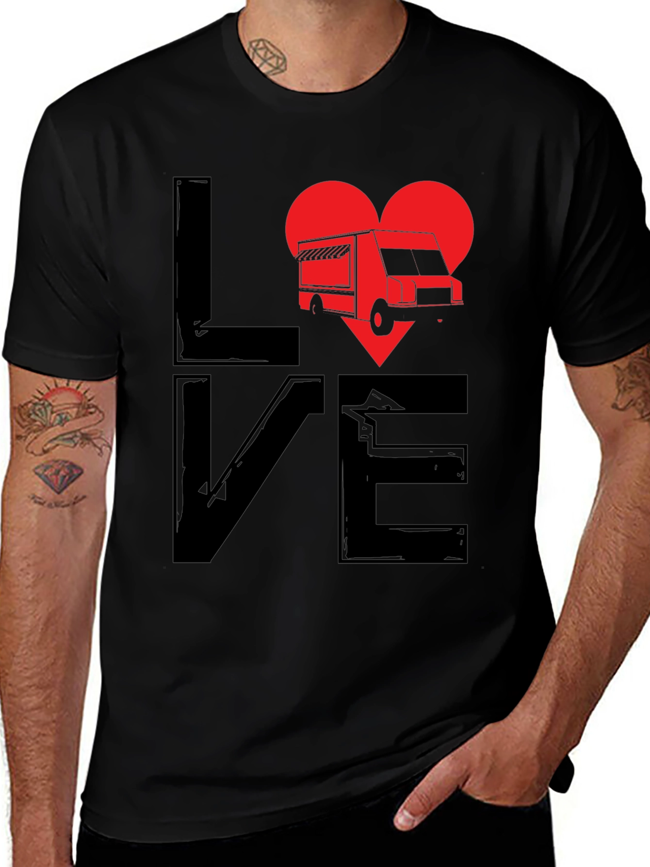 Variant 25 of Food Truck Love T-Shirt - Black Graphic Tee
