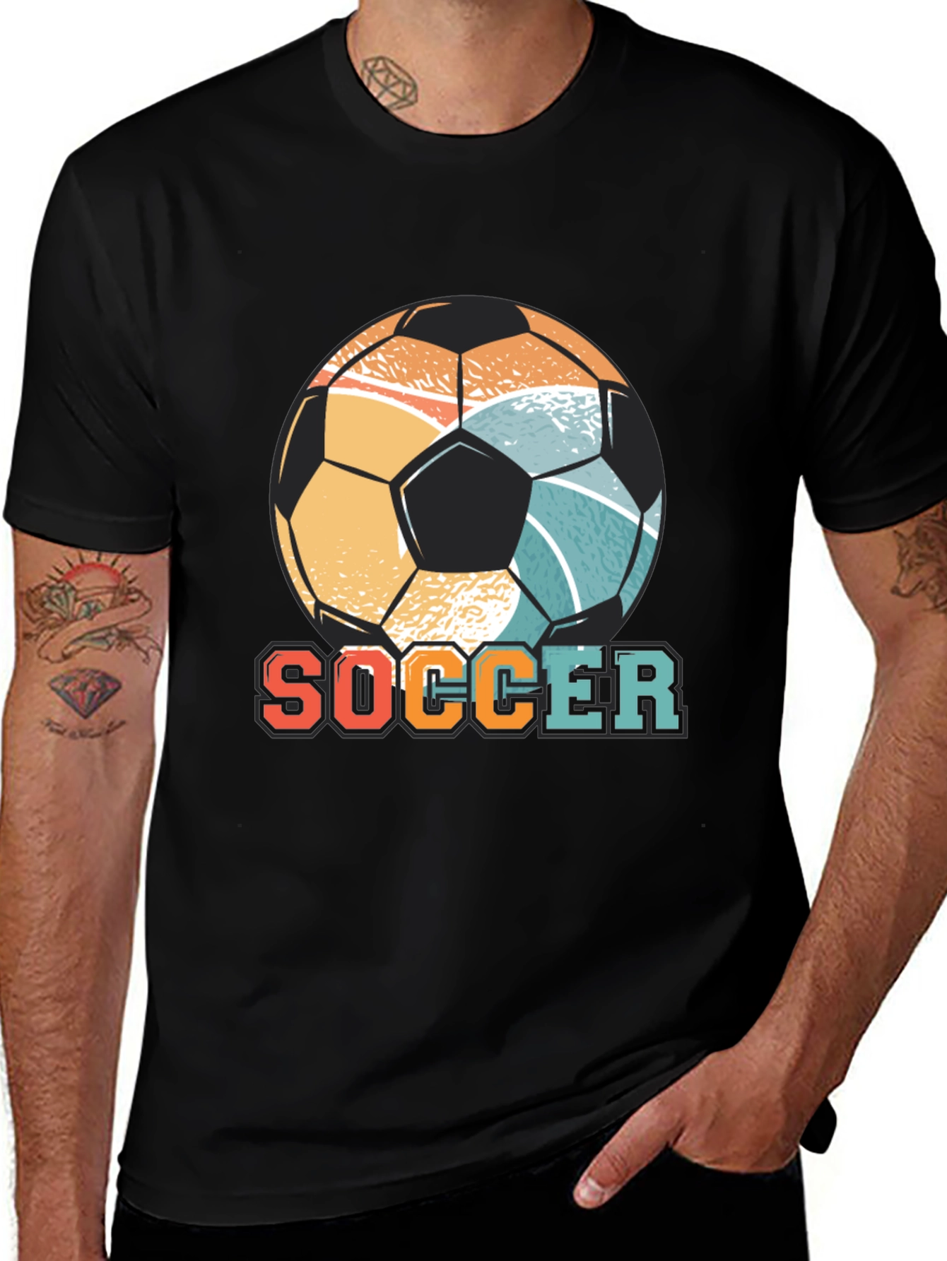 Variant 24 of Retro Soccer Ball Graphic Tee - Stylish & Comfy