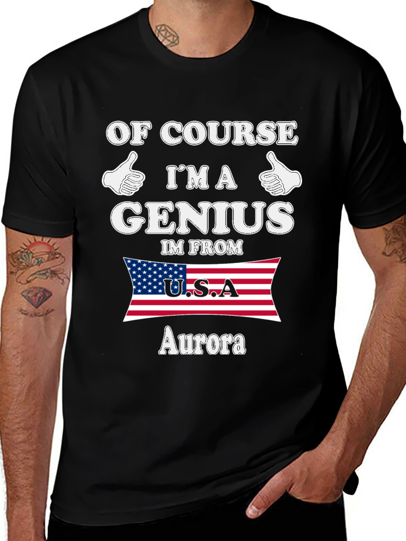 Variant 6 of Genius From USA Aurora Novelty Graphic T-Shirt