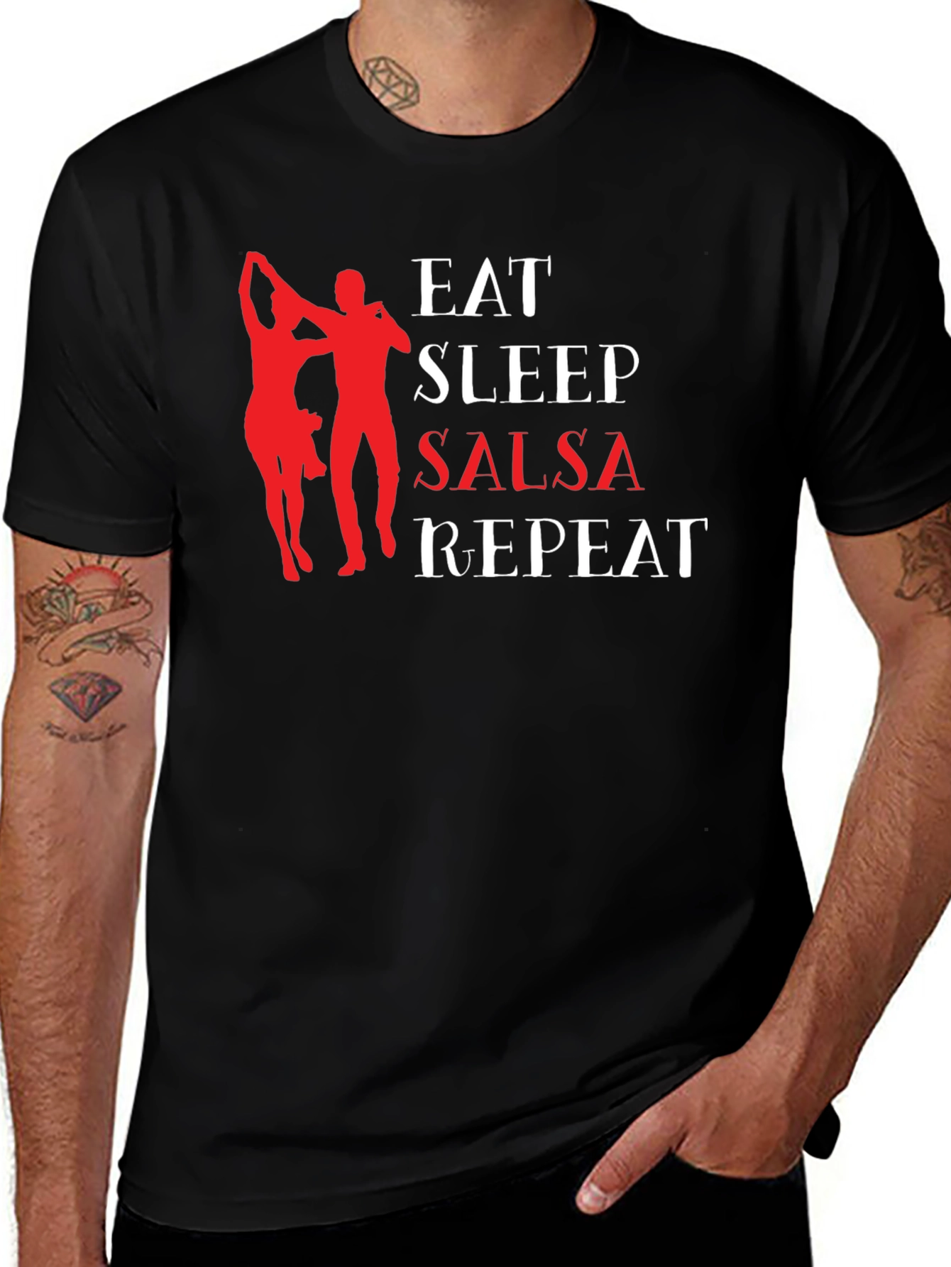 Variant 17 of Eat Sleep Salsa Repeat Graphic T-Shirt