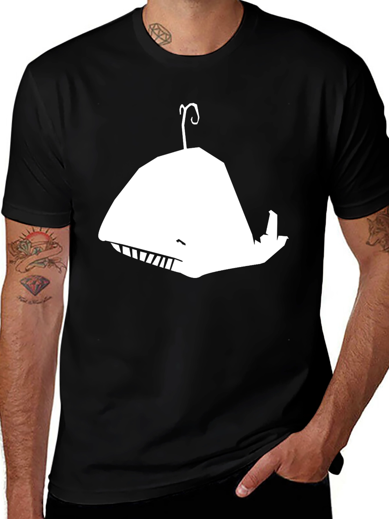 Variant 29 of Black T-Shirt with Whale Graphic