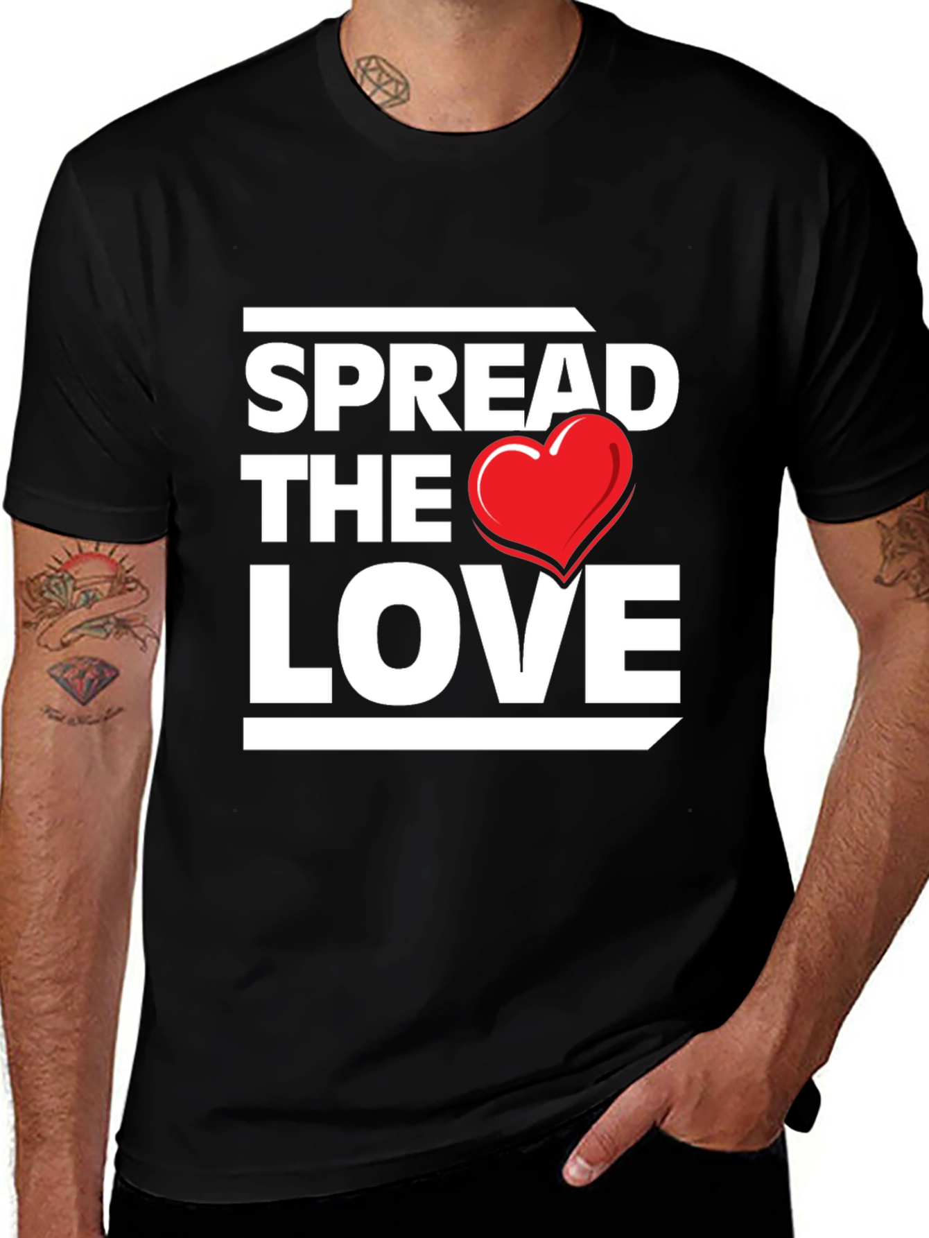 Variant 29 of Spread the Love Graphic Tee - Black