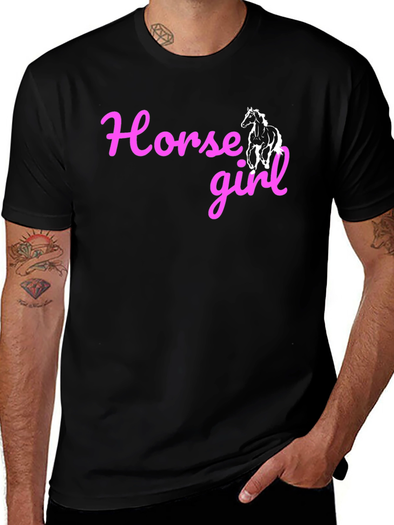 Variant 30 of Horse Girl Graphic Tee - Black Cotton T-Shirt