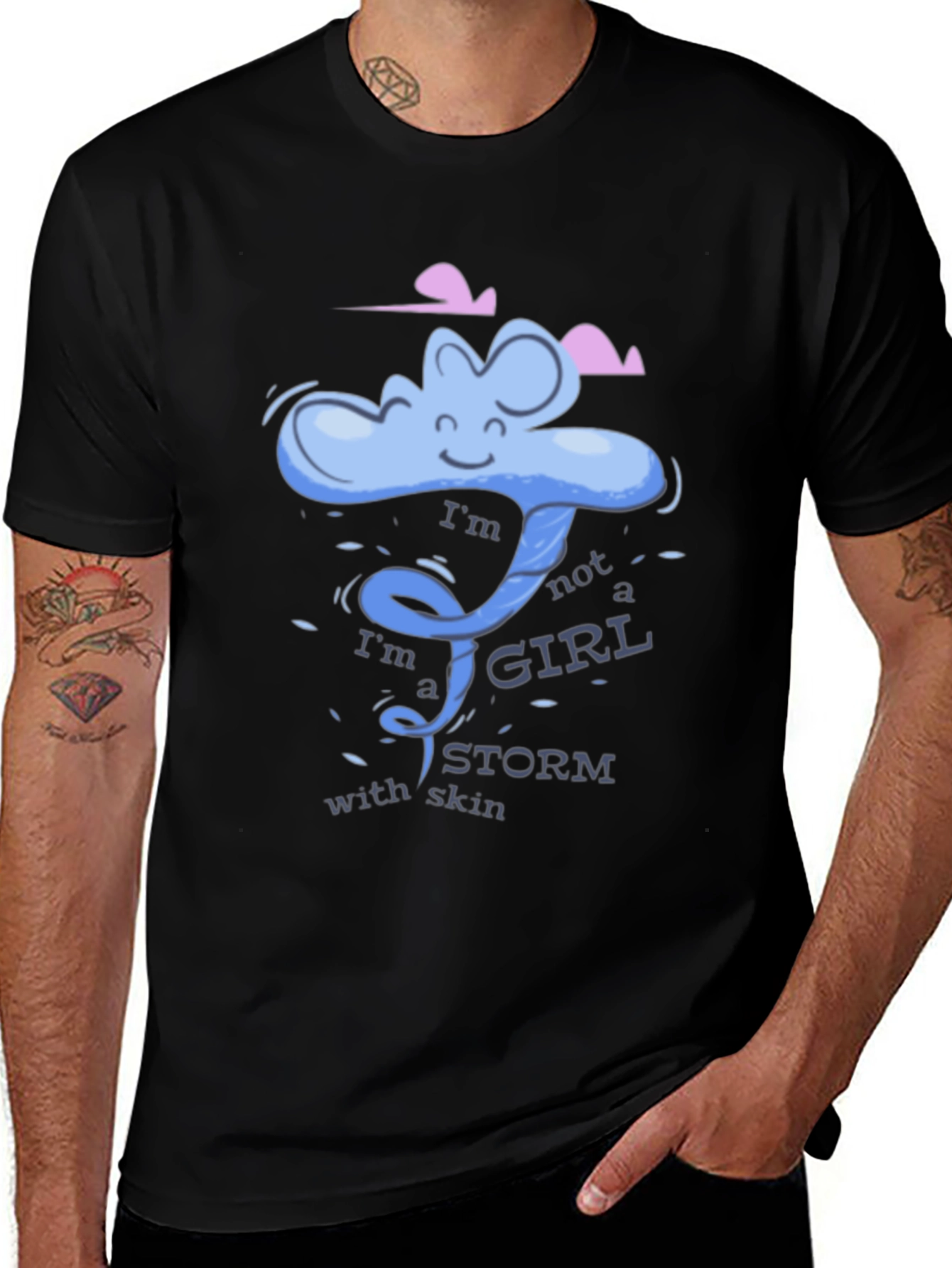 Variant 7 of Storm Girl Graphic Tee - Cool Black T-Shirt