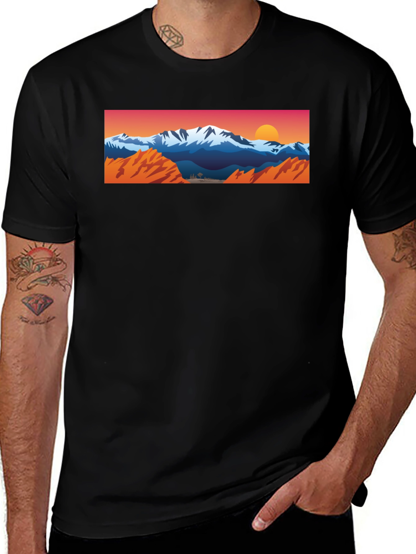 Mountain Vista Graphic Tee - Black