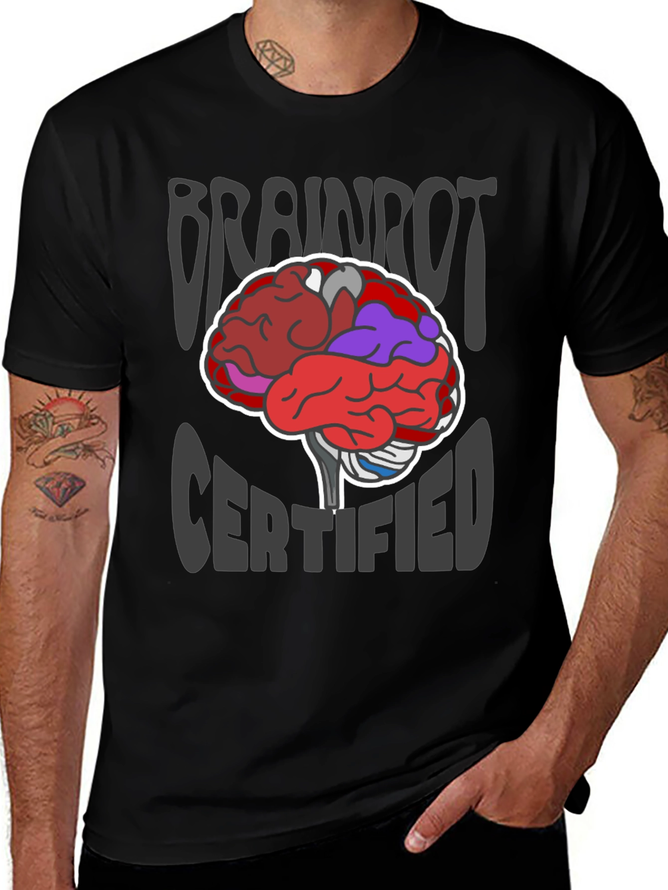 Variant 17 of Brainrot Certified Graphic T-Shirt