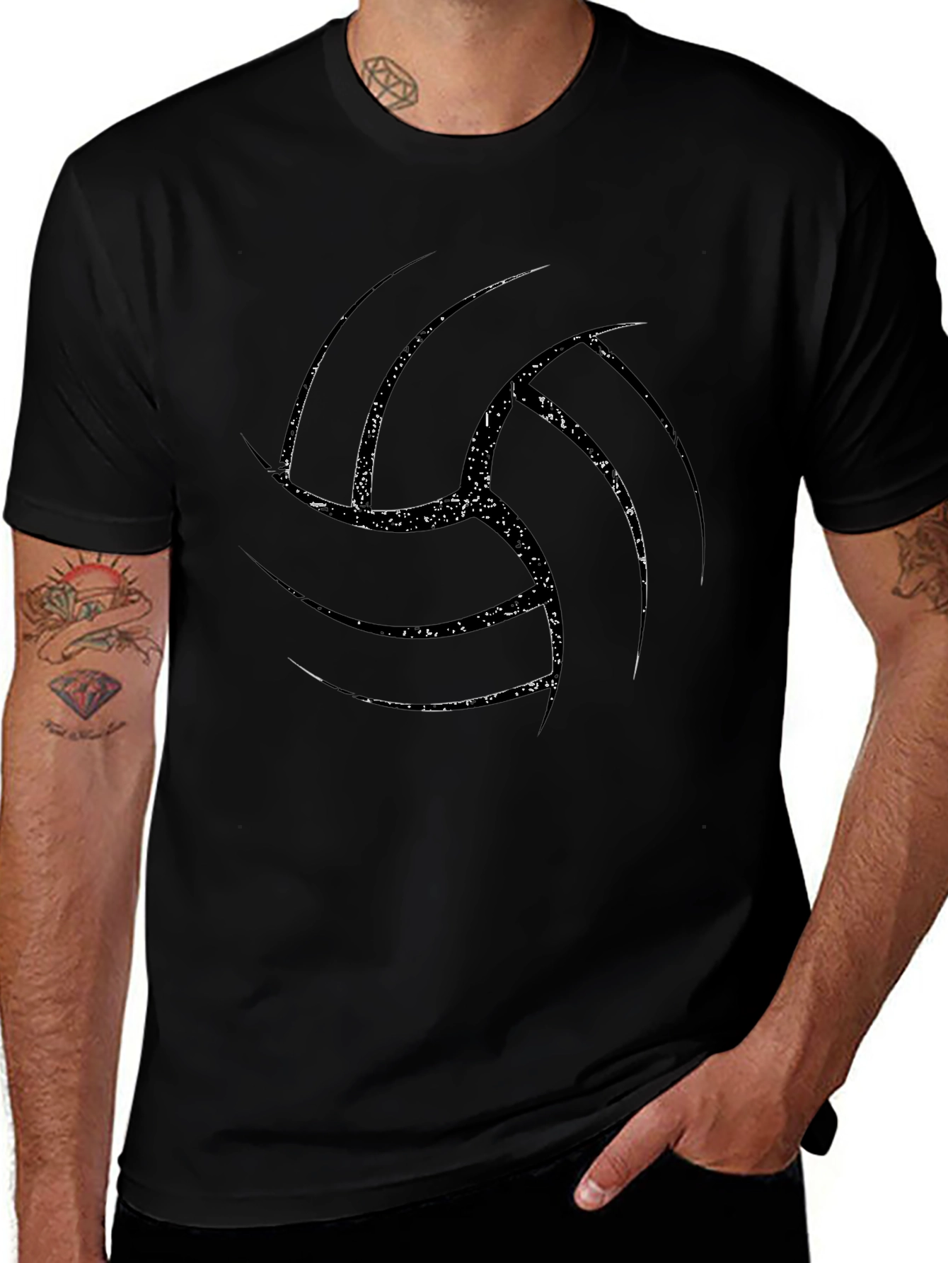Variant 7 of Black Volleyball Graphic T-Shirt