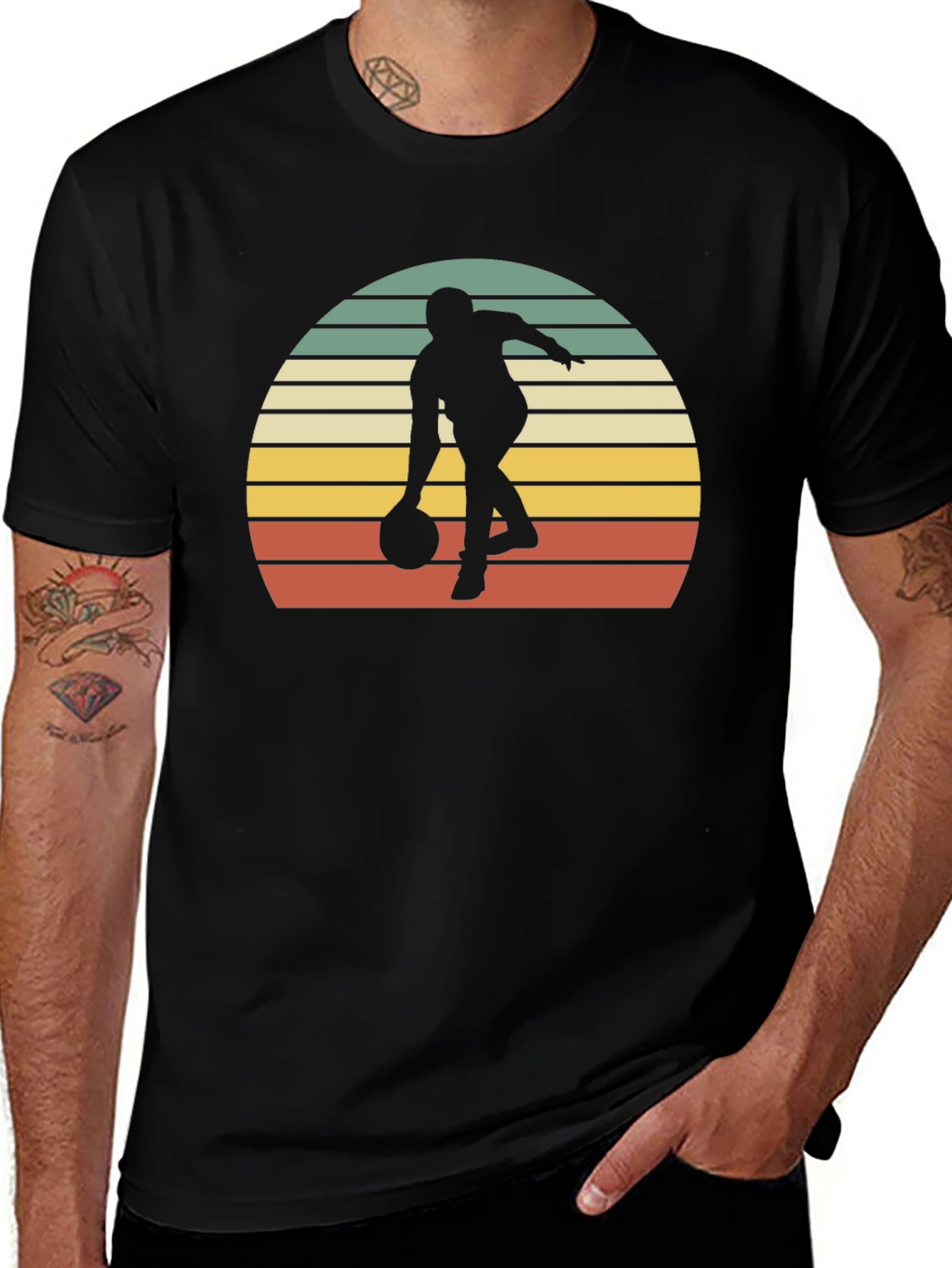 Variant 6 of Retro Bowling Sunset Graphic T-Shirt