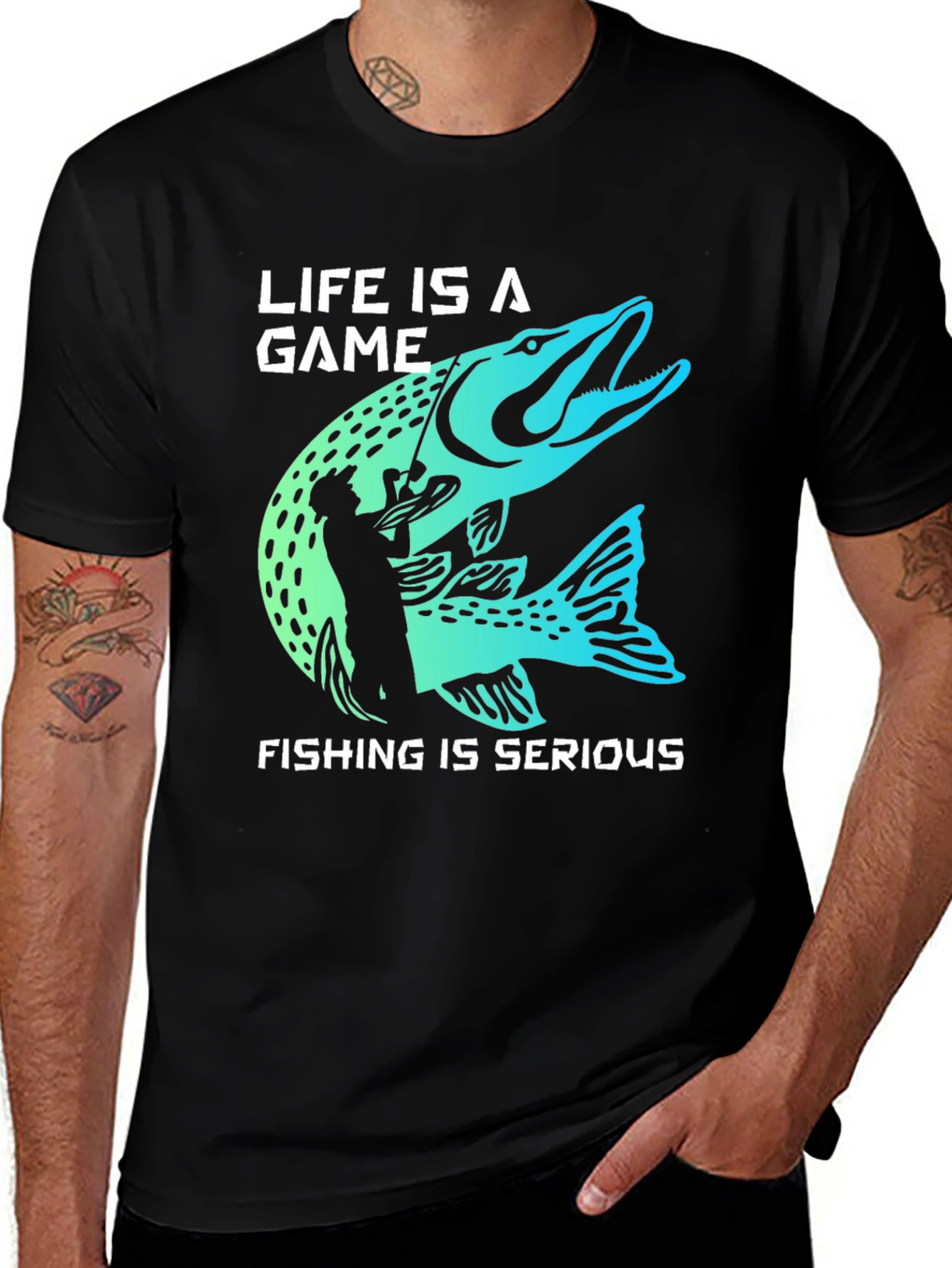 Variant 17 of Life is a Game Fishing is Serious T-Shirt