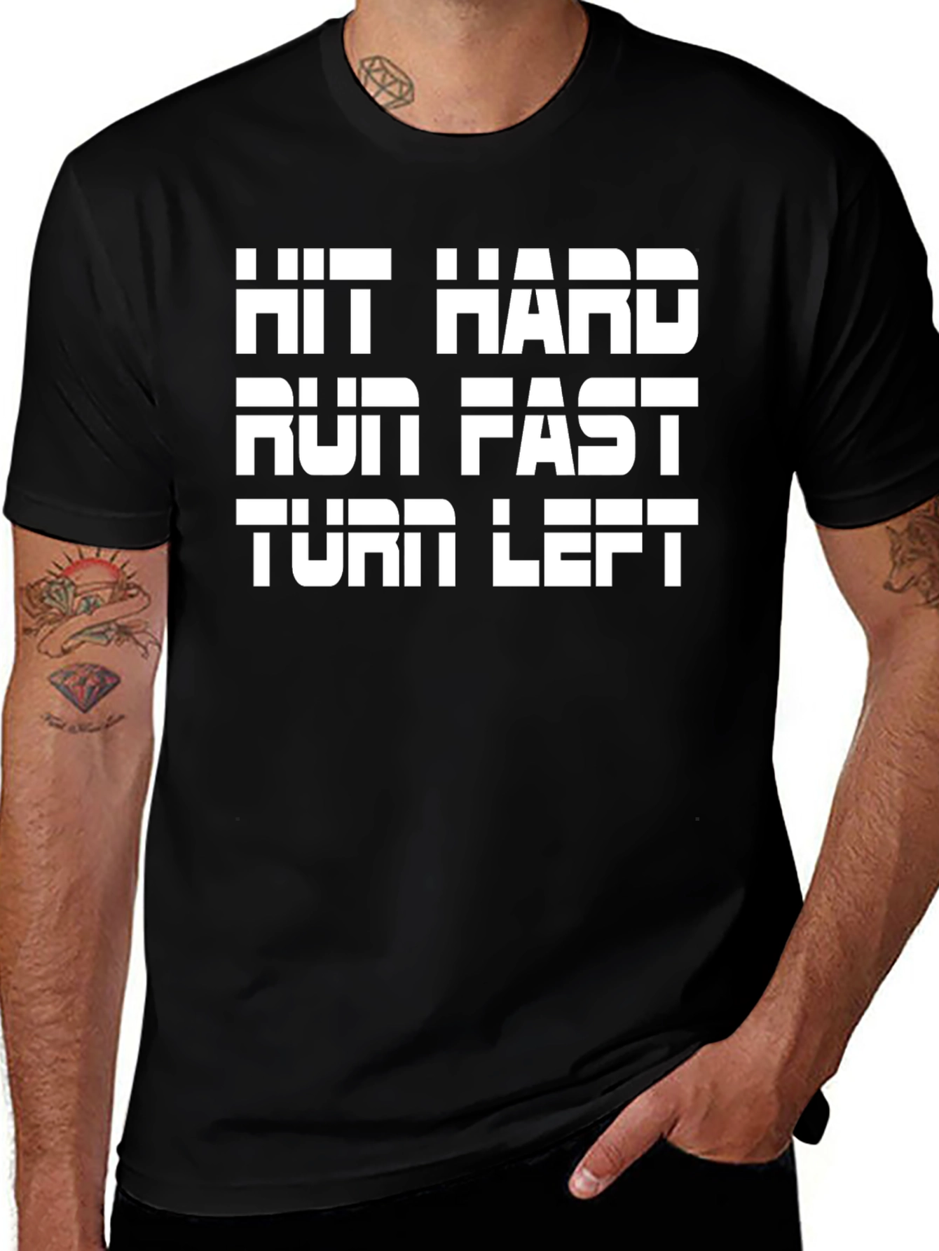 Variant 30 of Hit Hard Run Fast Graphic Tee