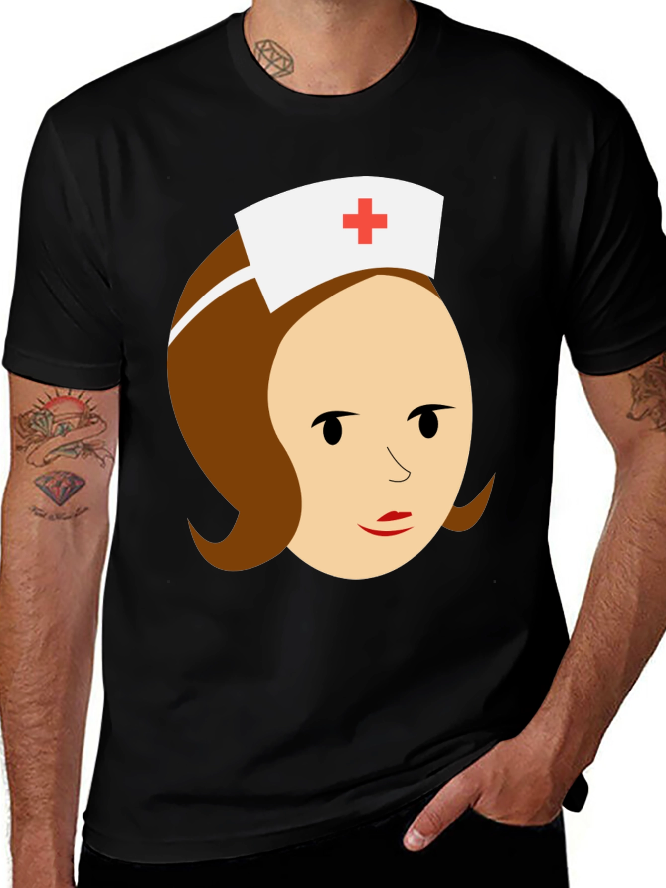 Variant 30 of Nurse Graphic T-Shirt - Unisex Black Tee
