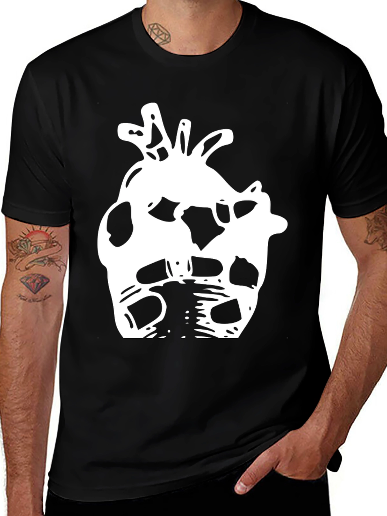 Variant 23 of Abstract Anatomical Heart Black T-Shirt