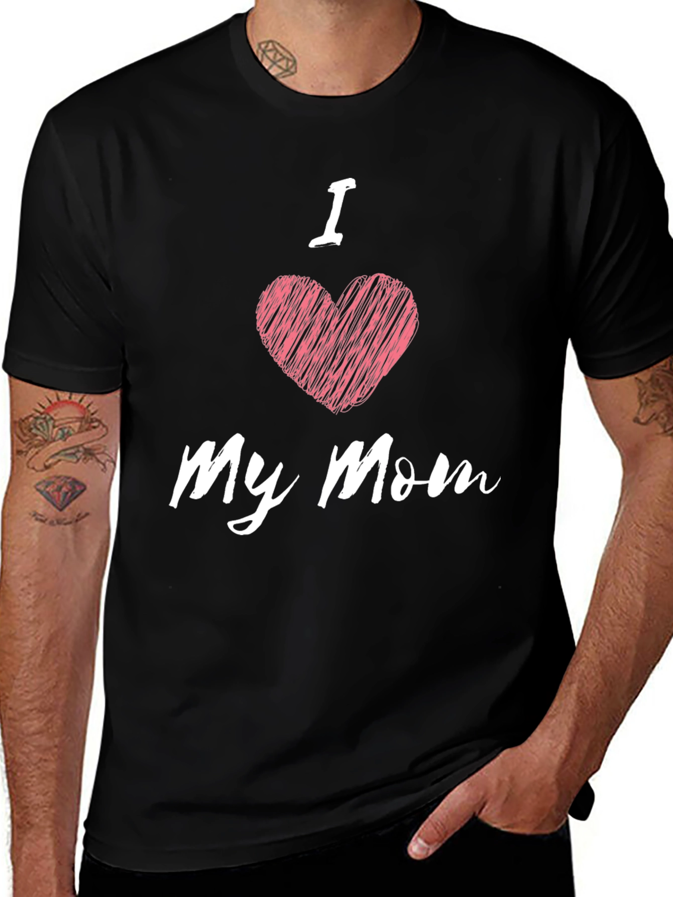 Variant 19 of I Heart My Mom Black T-Shirt - Men's